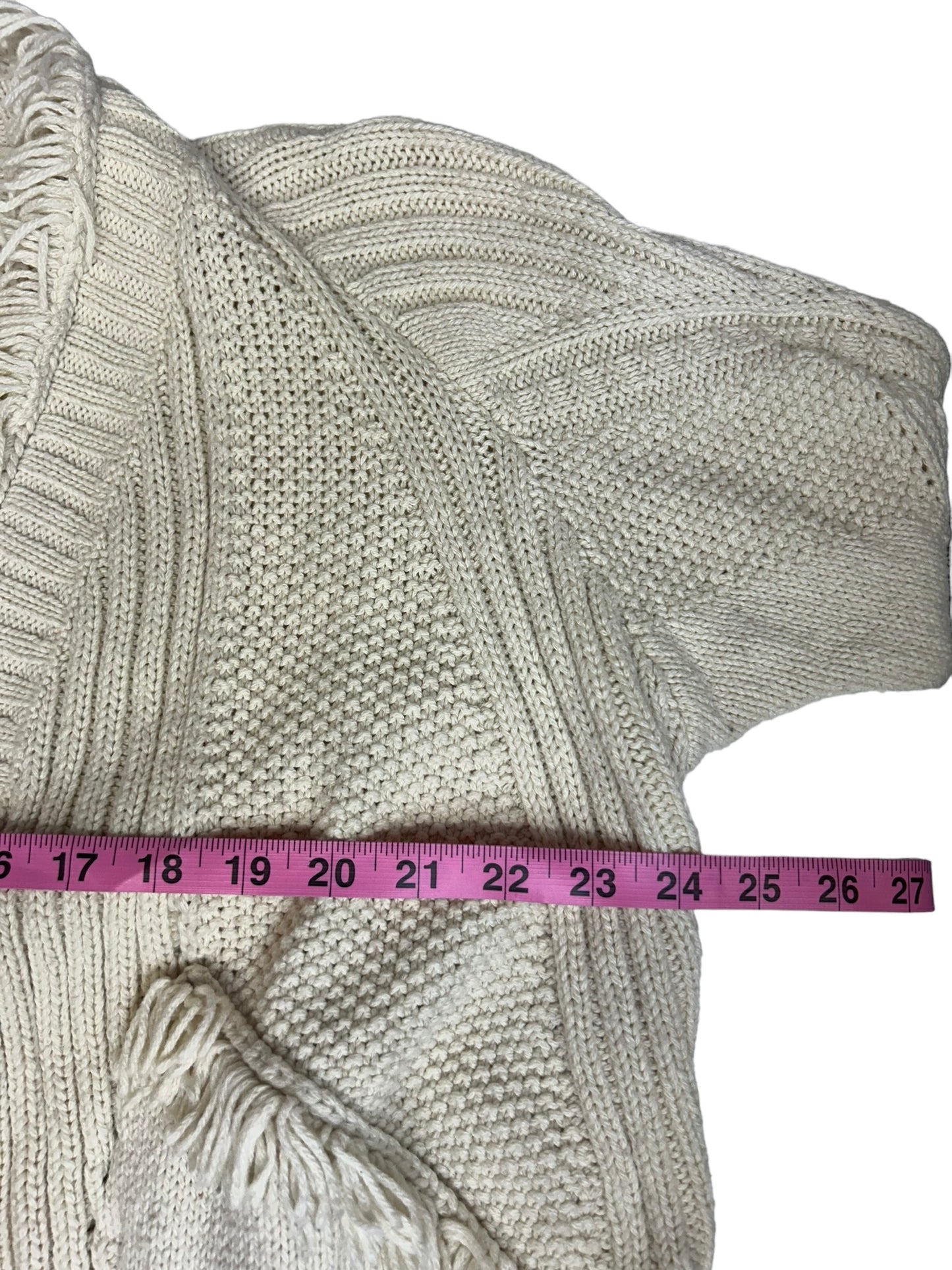 Rosie Neira Anthropologie Shaggy Knit Women's Cardigan Sweater Cream - Size S