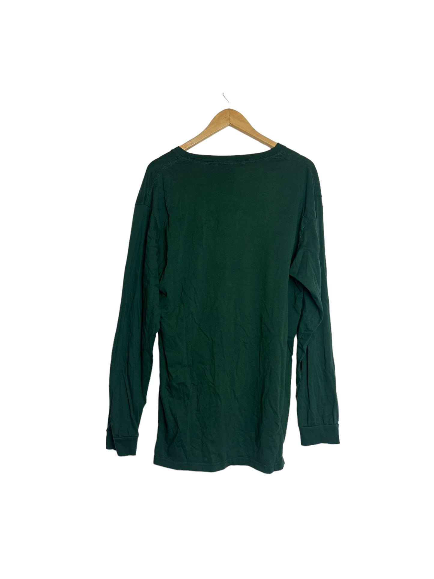 Hustlegang Of America Chief Long Sleeve Men's Shirt Green - Size Large