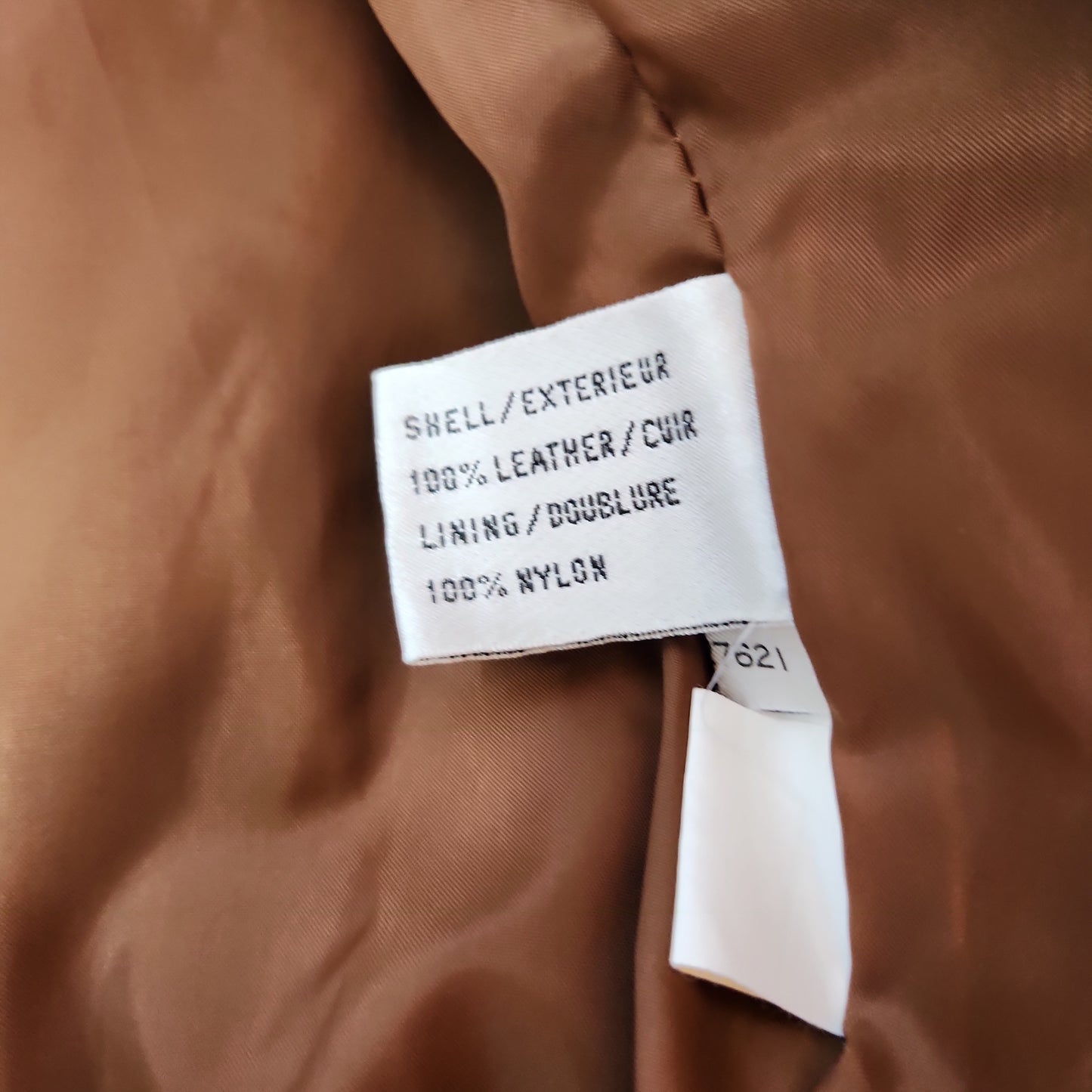 Just Petites Vintage Leather Jacket Brown - Small