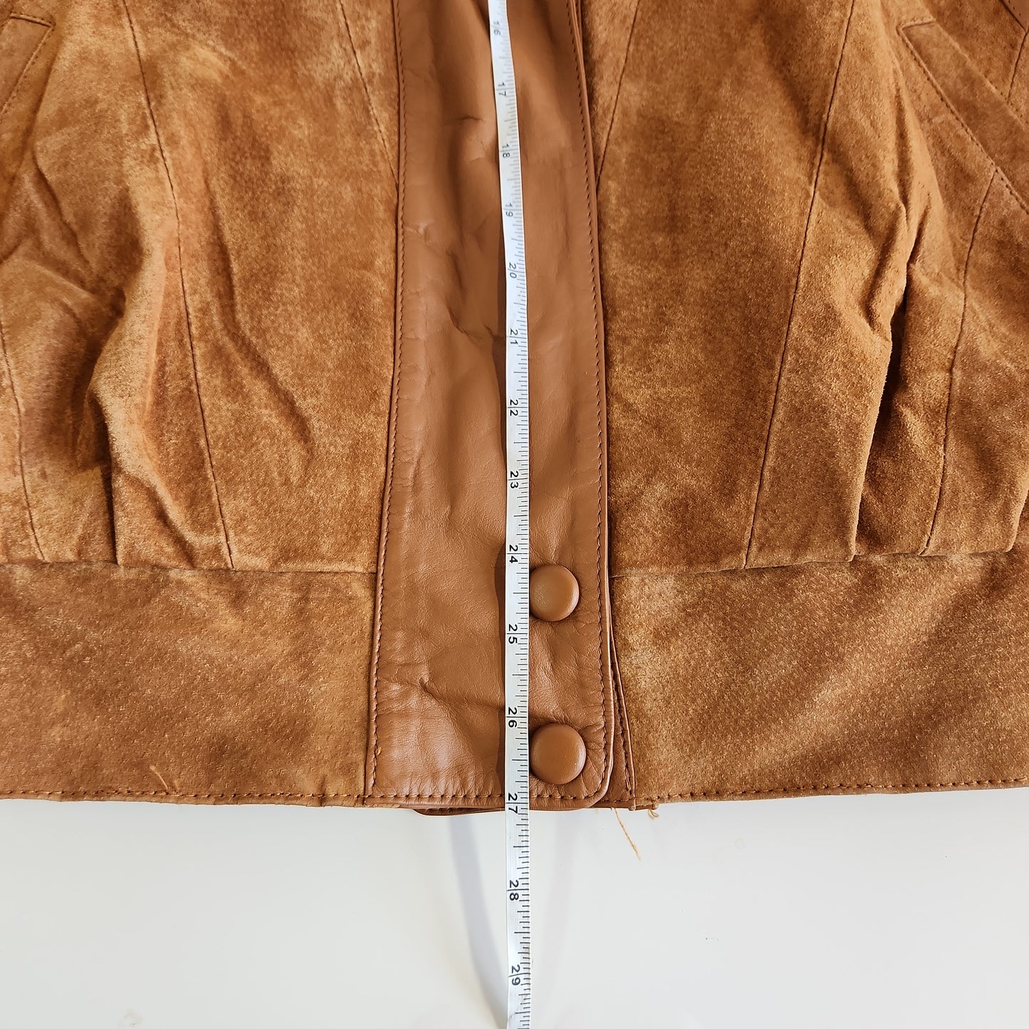 Just Petites Vintage Leather Jacket Brown - Small