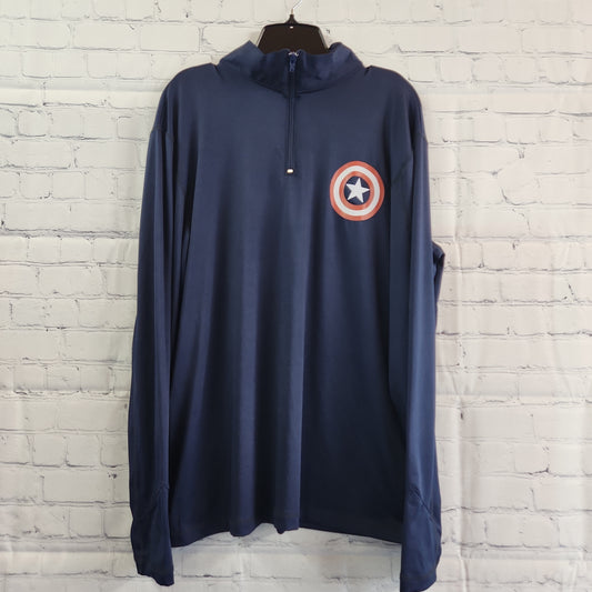 Marvel Long Sleeve Quarter Zip Blue - Large