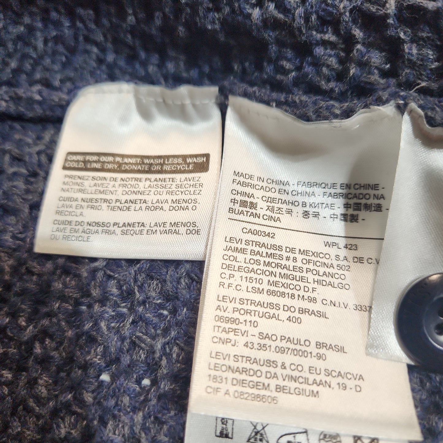 Levi's Knitted Cardigan Blue - Medium