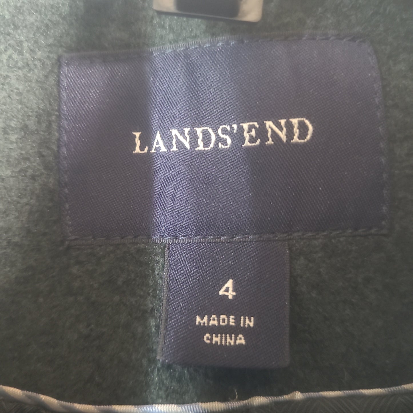 Lands' End Button Up Women's Jacket Dark Green - Size 4