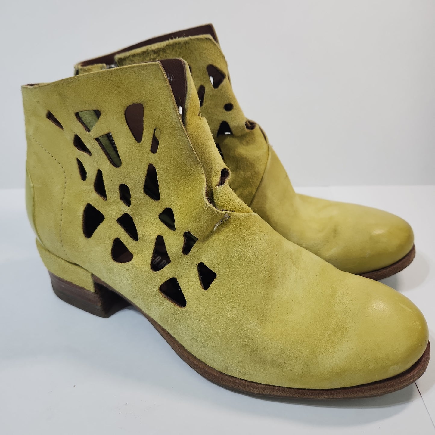 A.S. 98 Zipper Hollow Short Western Rodeo Boots Yellow - 40