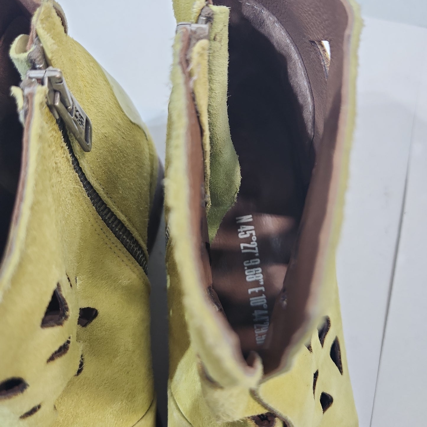 A.S. 98 Zipper Hollow Short Western Rodeo Boots Yellow - 40
