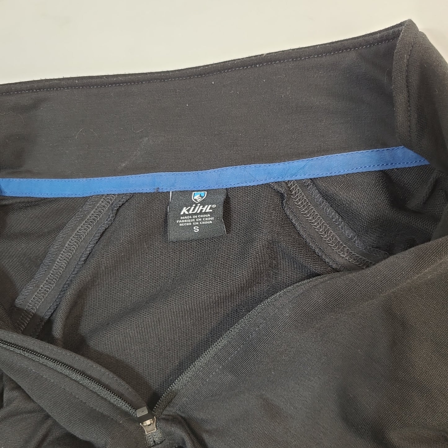 KUHL Men's Long Sleeve Quarter Zip Thermal Black - Size Small