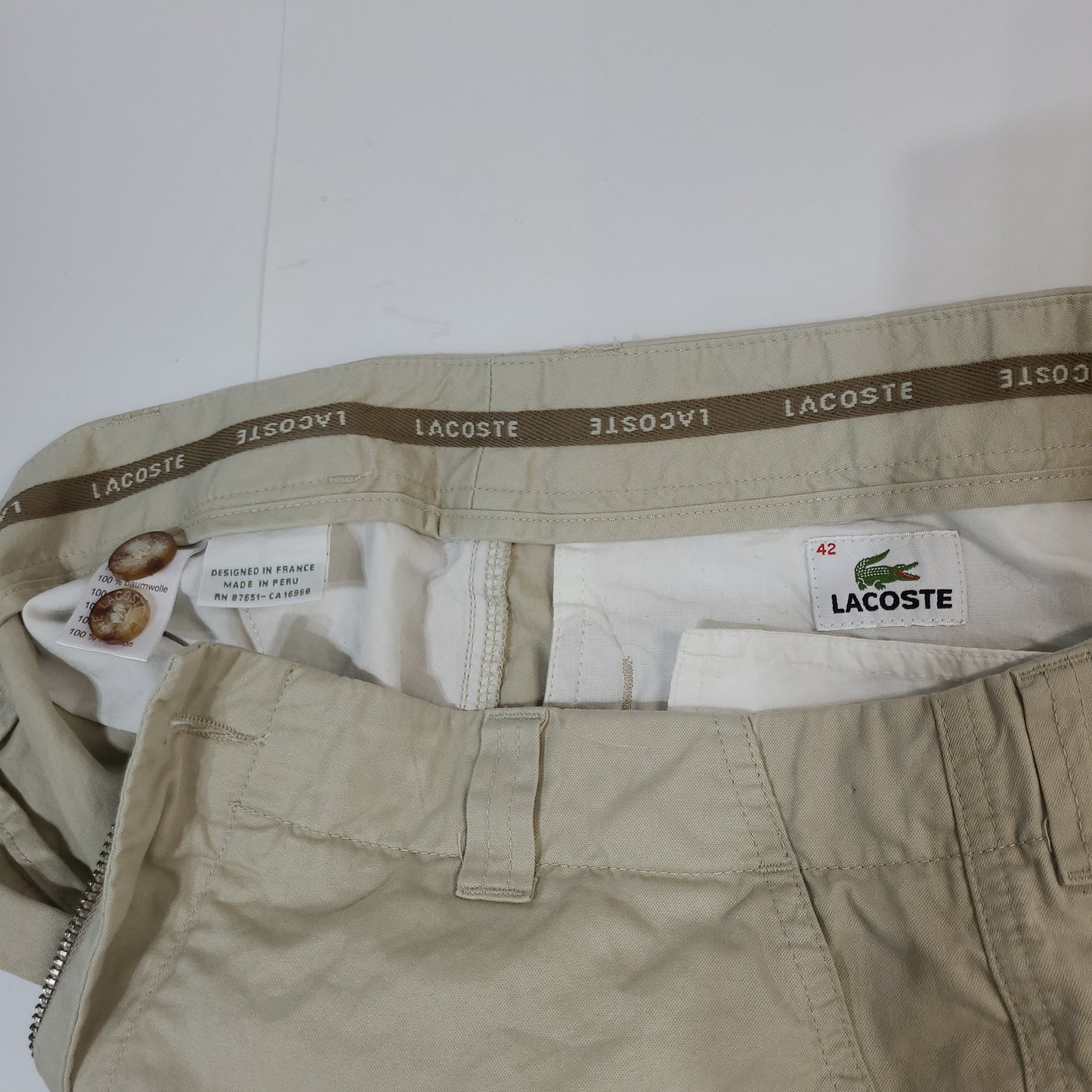 Lacoste Men's Chino Shorts Tan - Size 42