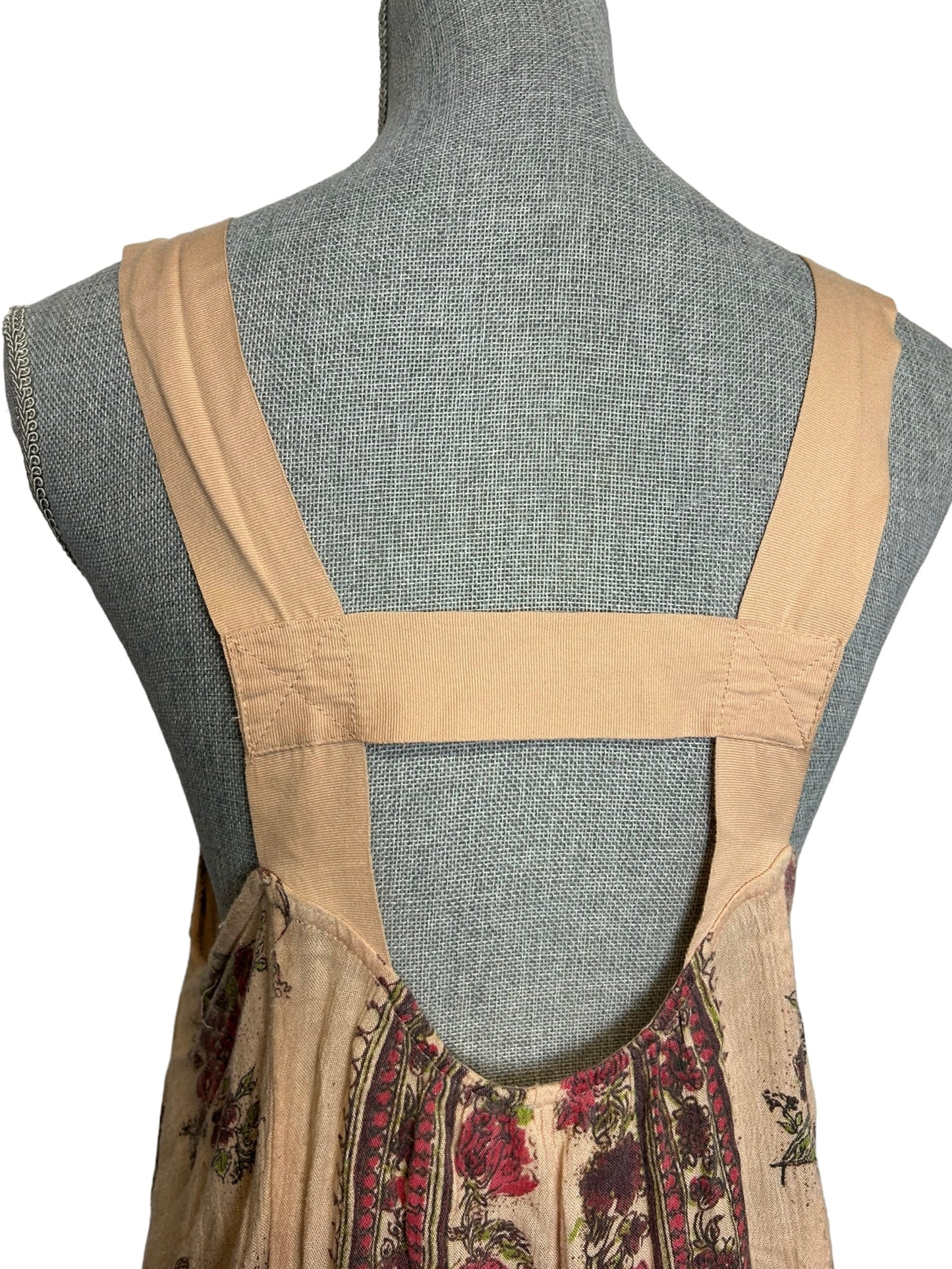 Free People Front Pocket Women's Tank Top Floral Peach - Size Extra Small