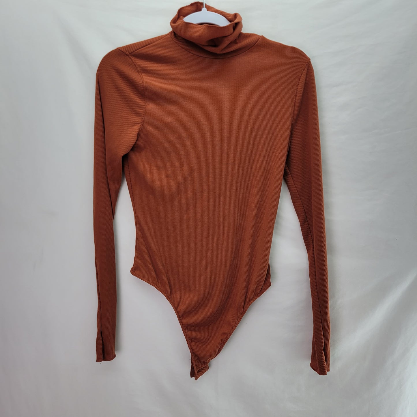 Free People Women's Turtle Neck Bodysuit Orange - Size Large