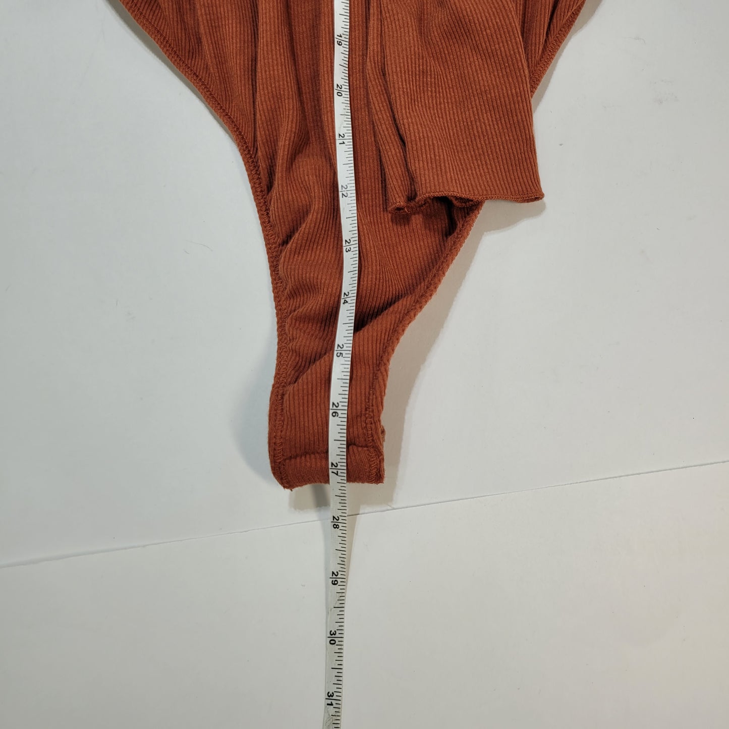 Free People Women's Turtle Neck Bodysuit Orange - Size Large