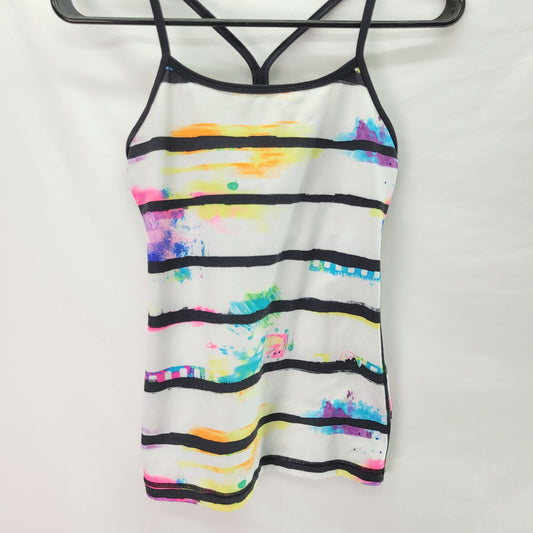 Lululemon Power Y Tank Racer Back Women's Top Graffiti Paint Print - Size 4