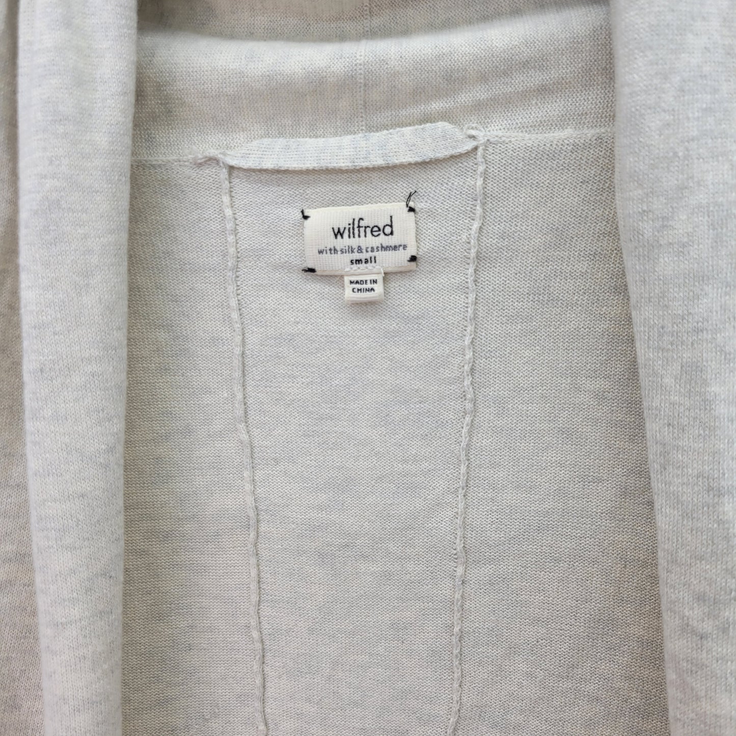 Wilfred Silk and Cashmere Women's Cardigan Light Grey/Black - Small