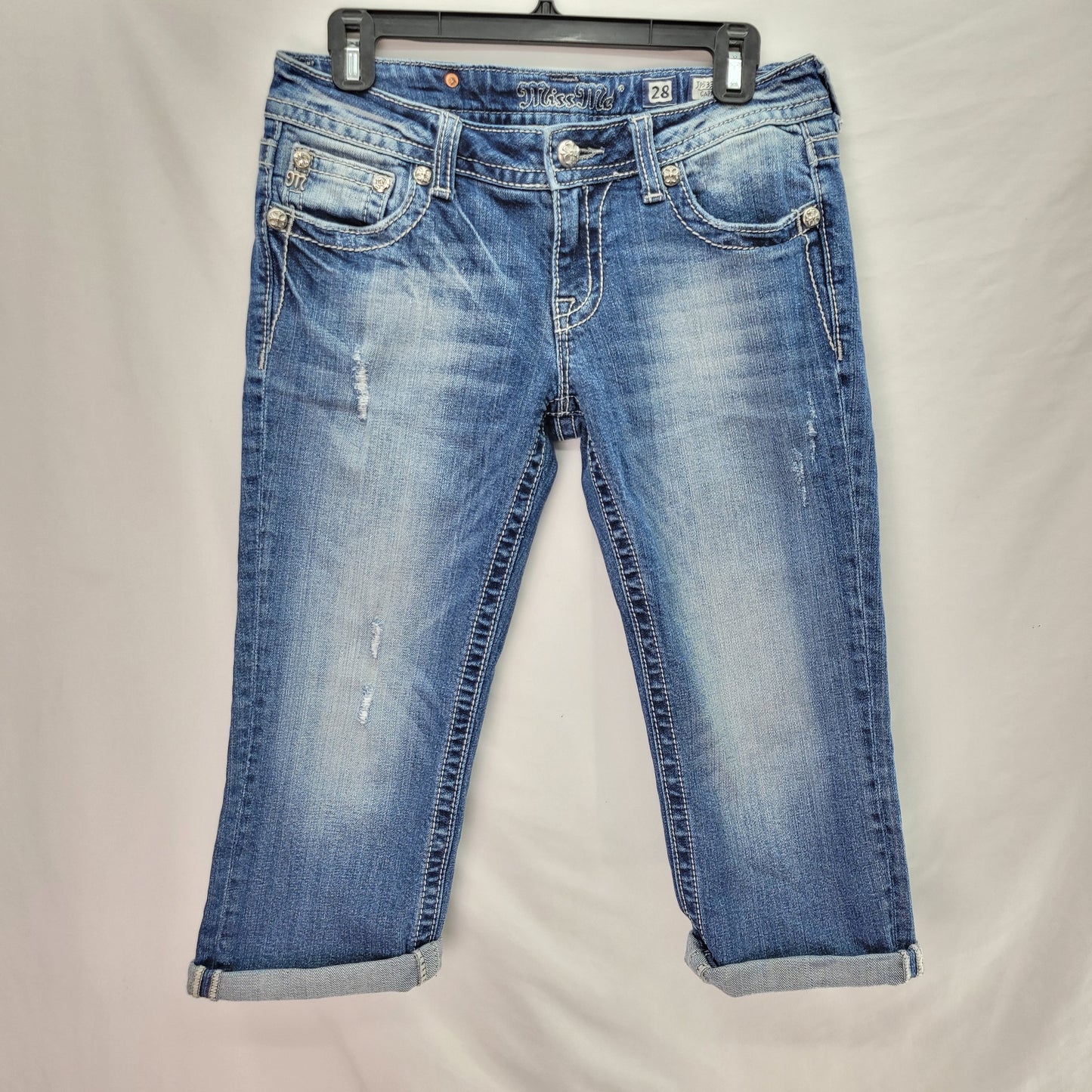 Miss Me Women's Denim Capris Jeans Light Washed - Medium