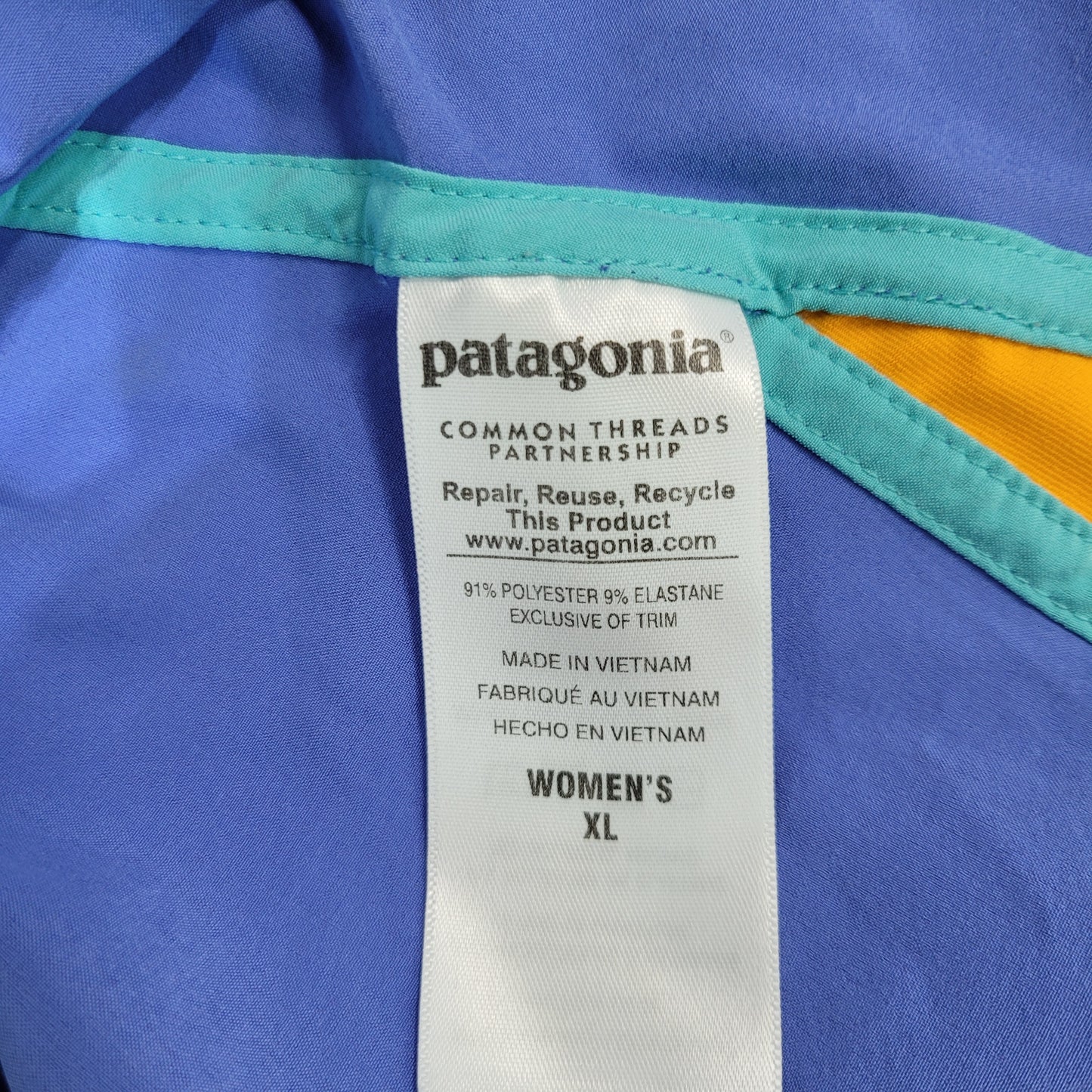 Patagonia Lined Women's Active Shorts Yellow/Blue - Size XL
