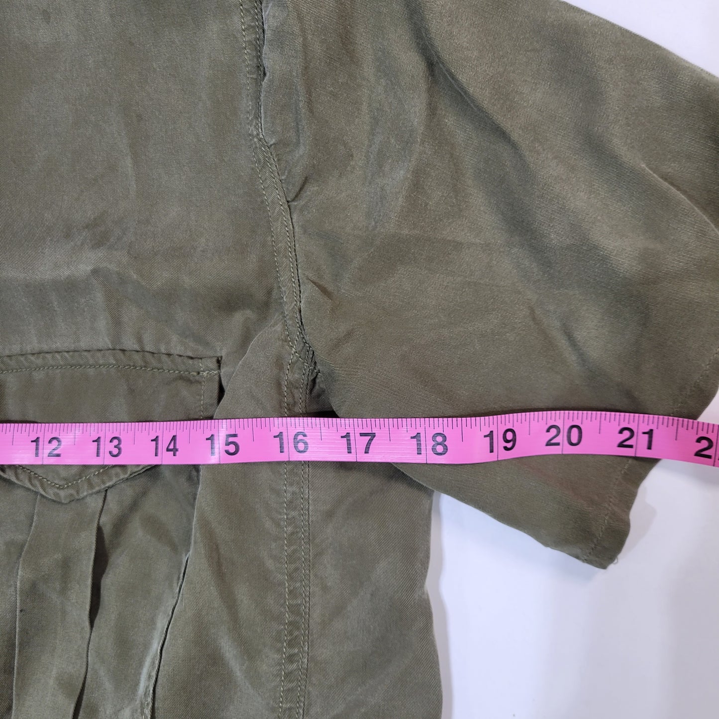 Free People Women's Button Down Shirt Army Green - Size Medium