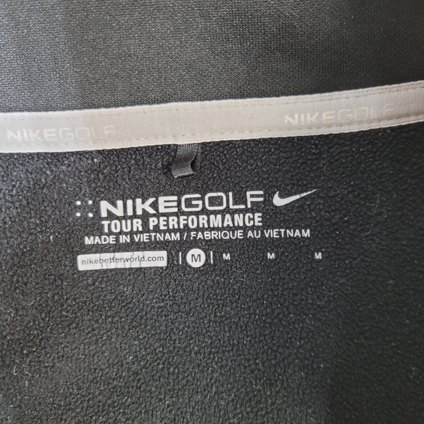Nike Golf Men's Half-Zip Long Sleeve Shirt Black - Size Medium