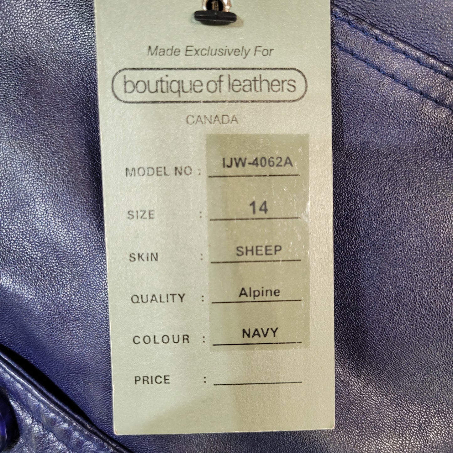 Boutique Of Leathers Women's Jacket Blue - Size 14