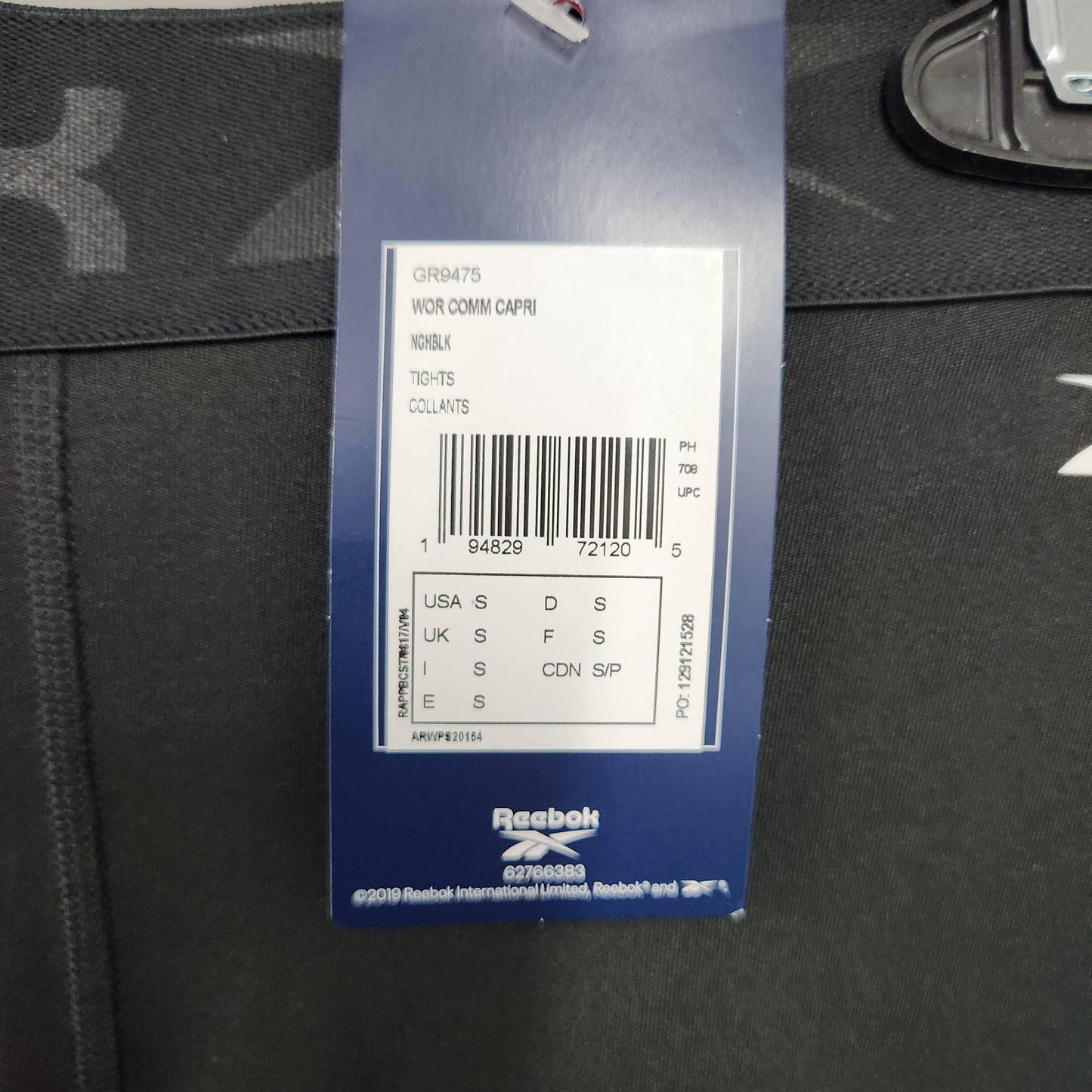 Reebok Active High Rise Cropped Women's Leggings Black - Size Small