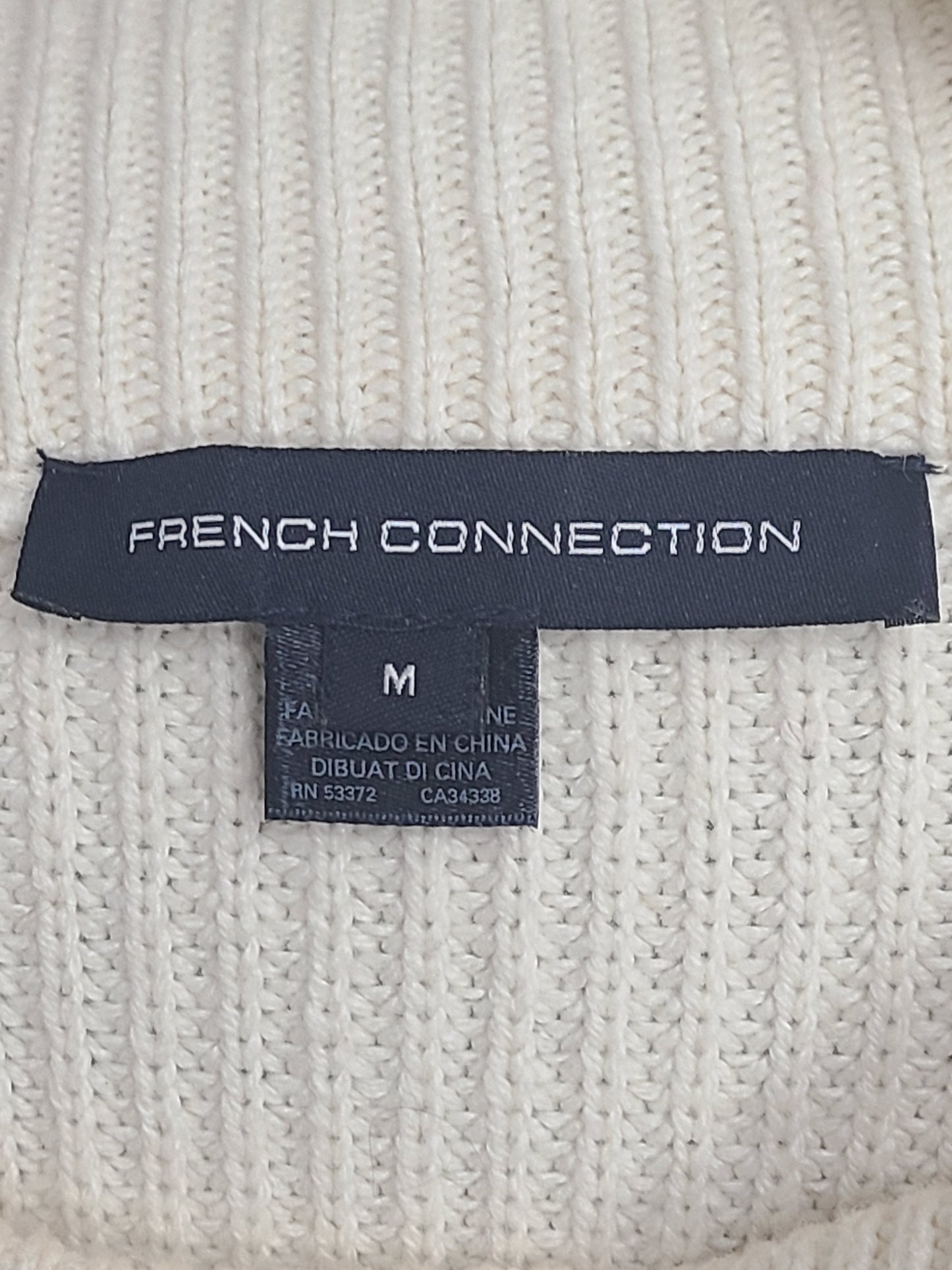 French Connection Women's Knit Sweater Dress Cream - Size Medium