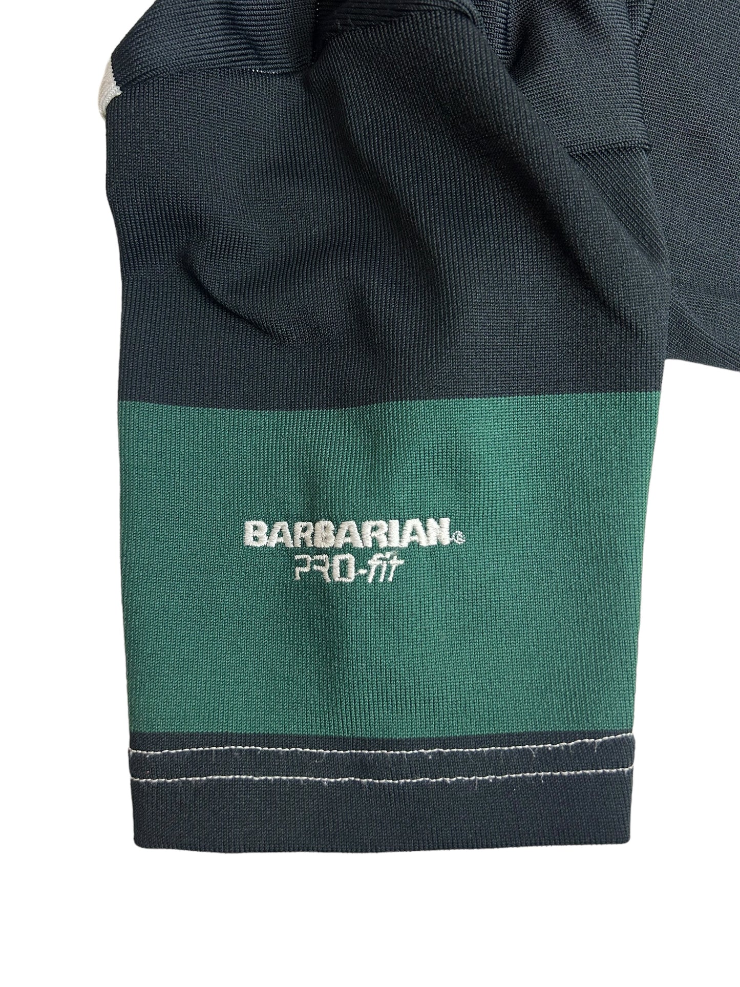 Barbarian Pro-Fit Men's Rugby Collared Color Block Polo Tee - Size S