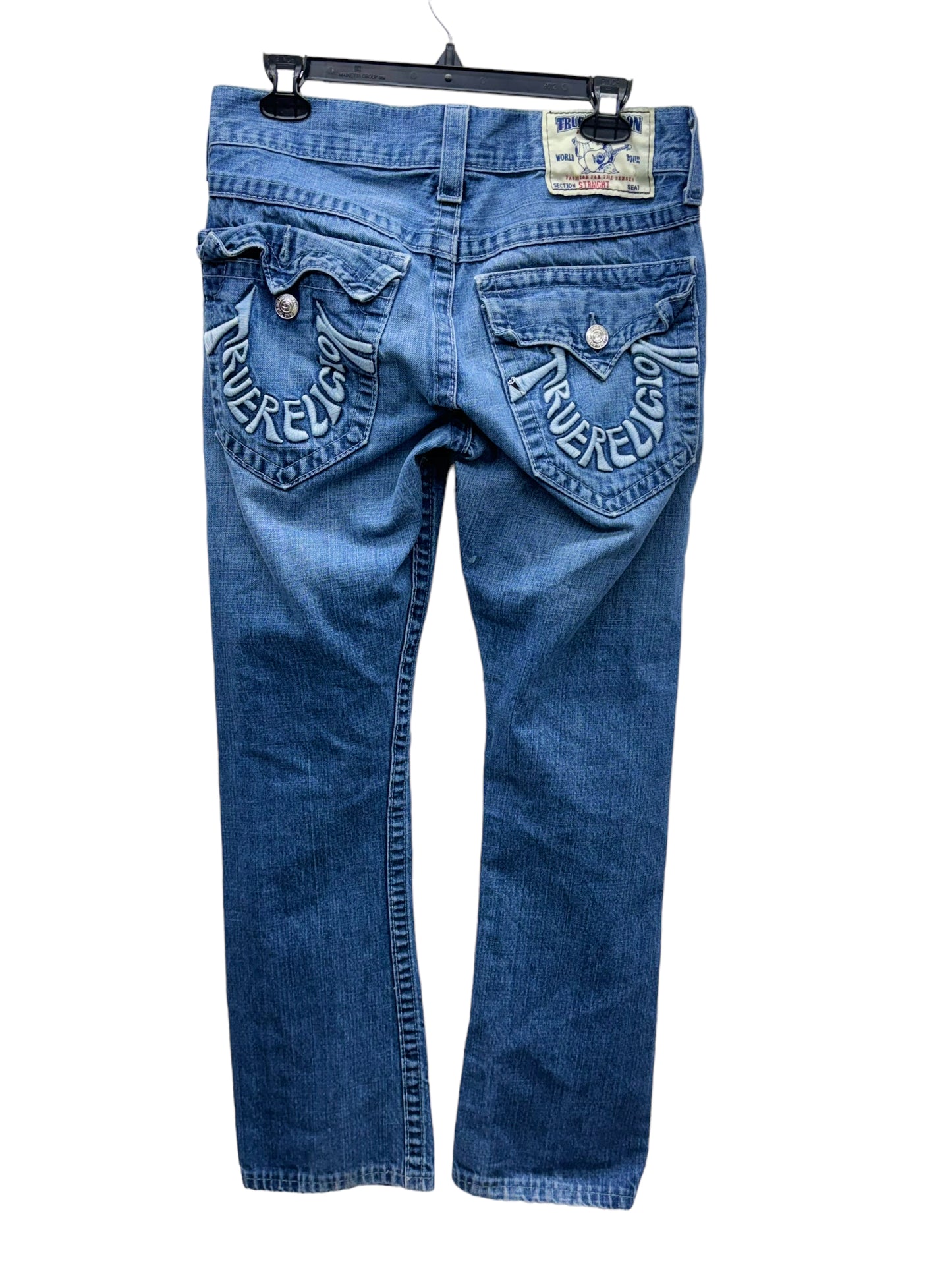 True Religion Y2K Women's Straight Fit Jeans 100% Cotton Blue - Size 29