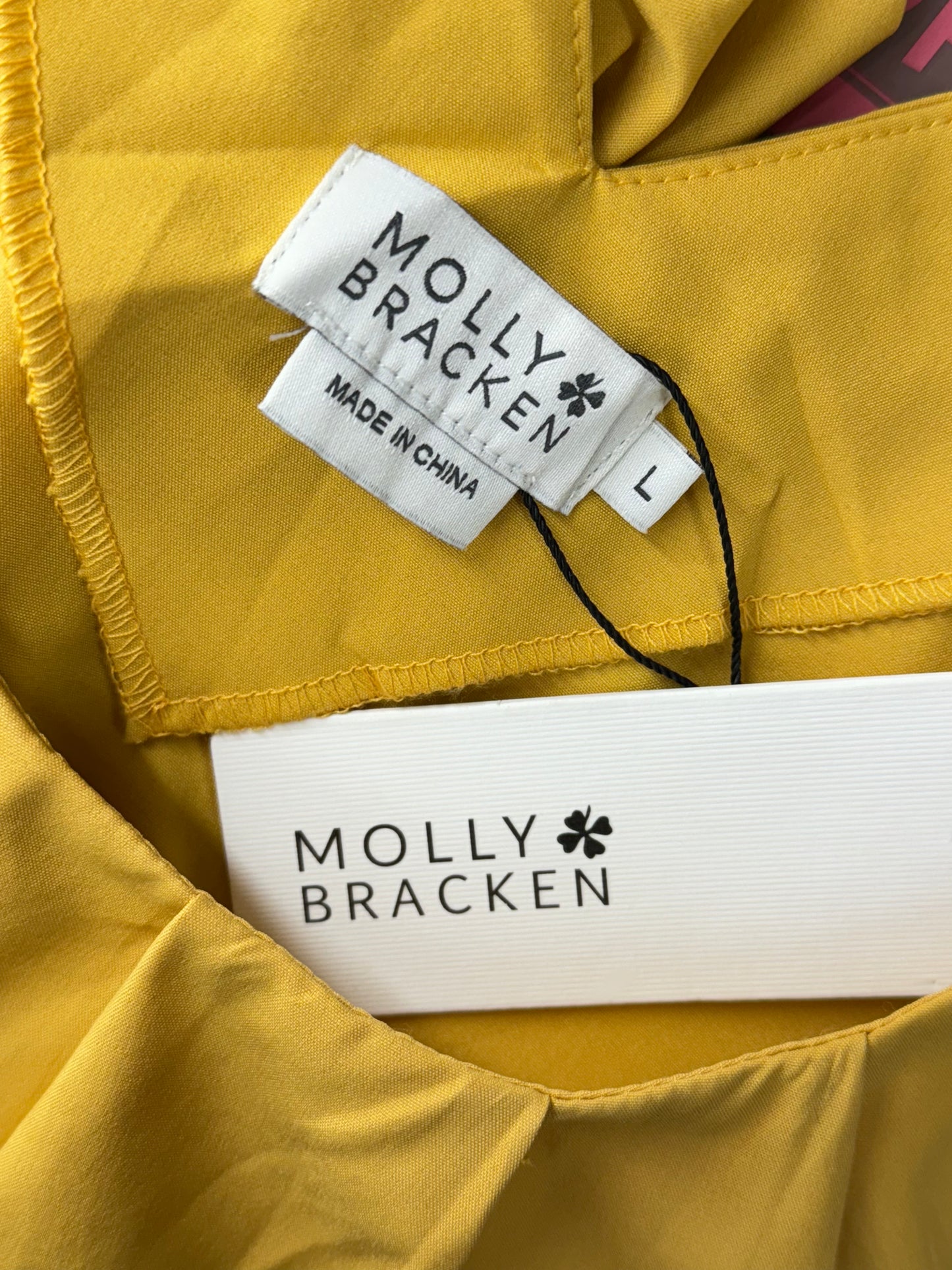 Molly Bracken Women’s Short Sleeve Midi Dress Yellow - Size L