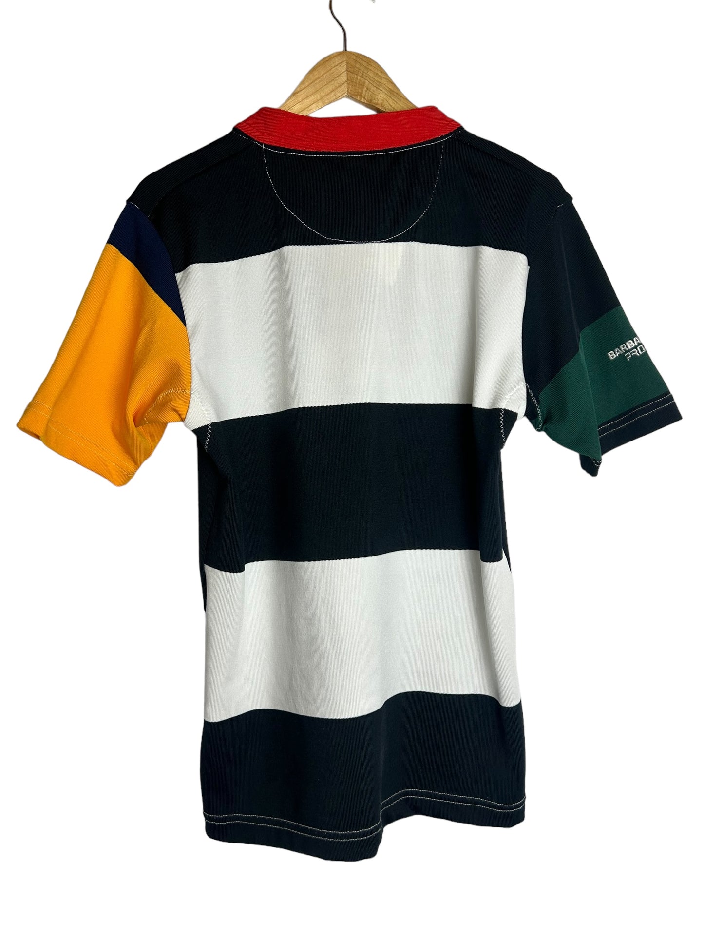 Barbarian Pro-Fit Men's Rugby Collared Color Block Polo Tee - Size S