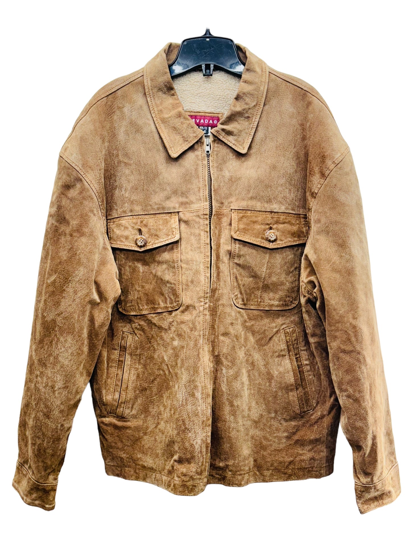 Nevada Sherpa lined Men’s Leather Jacket Brown - Size XL