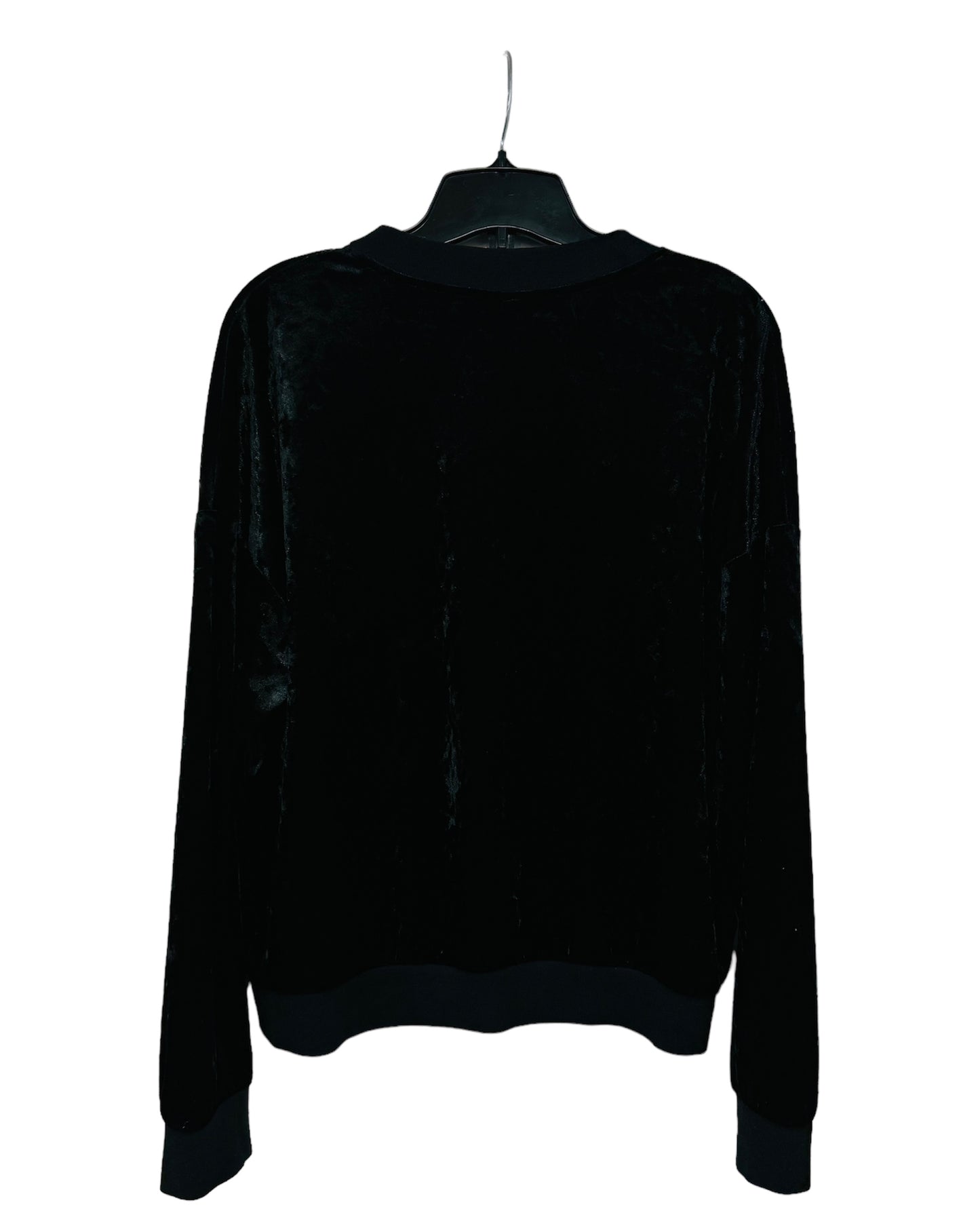 Roper Ladies Crushed Velvet Bomber Jacket Black - Size Large