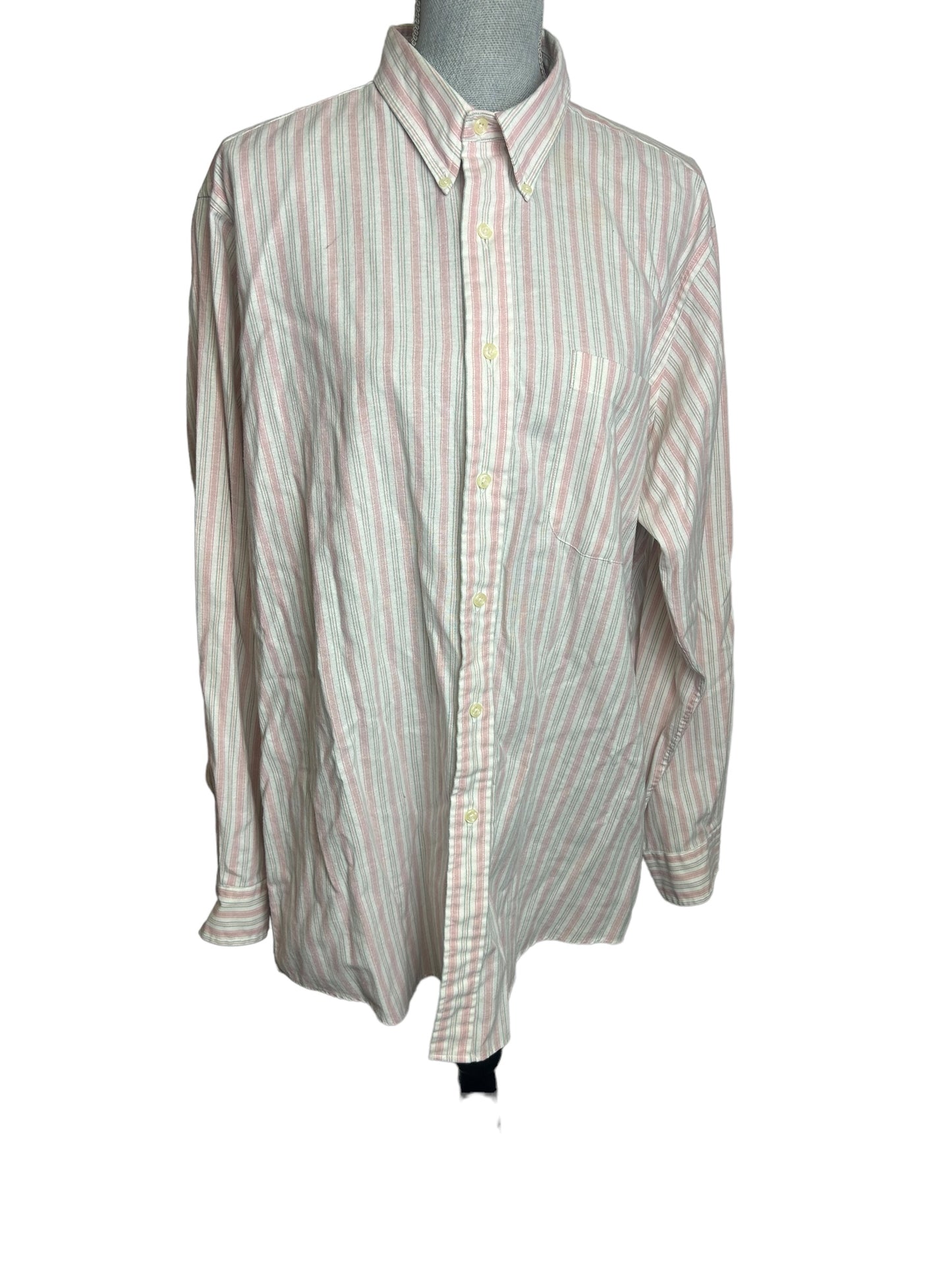 Chaps - Ralph Lauren Vintage 1980s Long Sleeve Button Up Shirt Striped - Size L