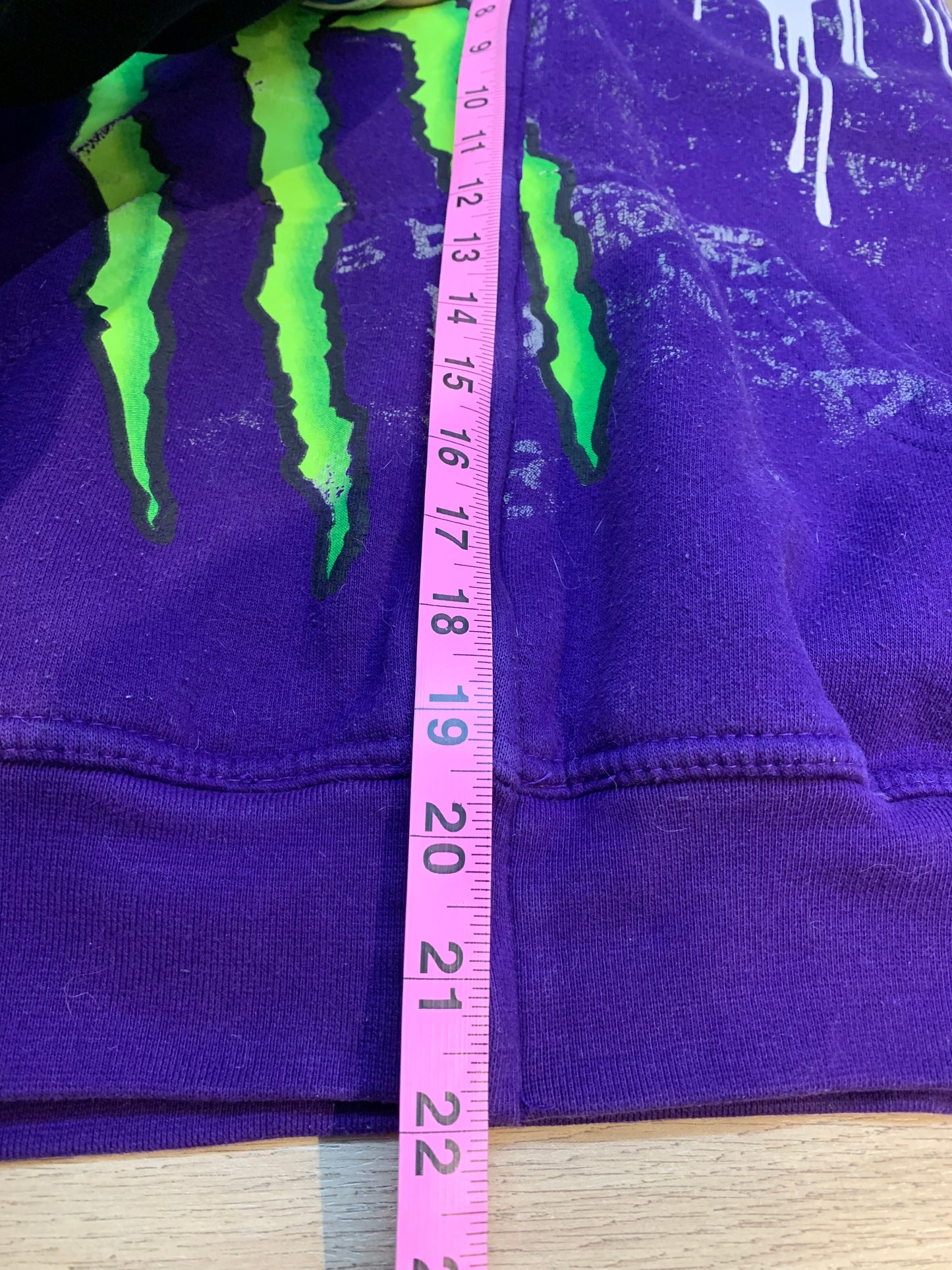DC Monster Vintage Y2k Zip Up Hoodie Purple - Size Small