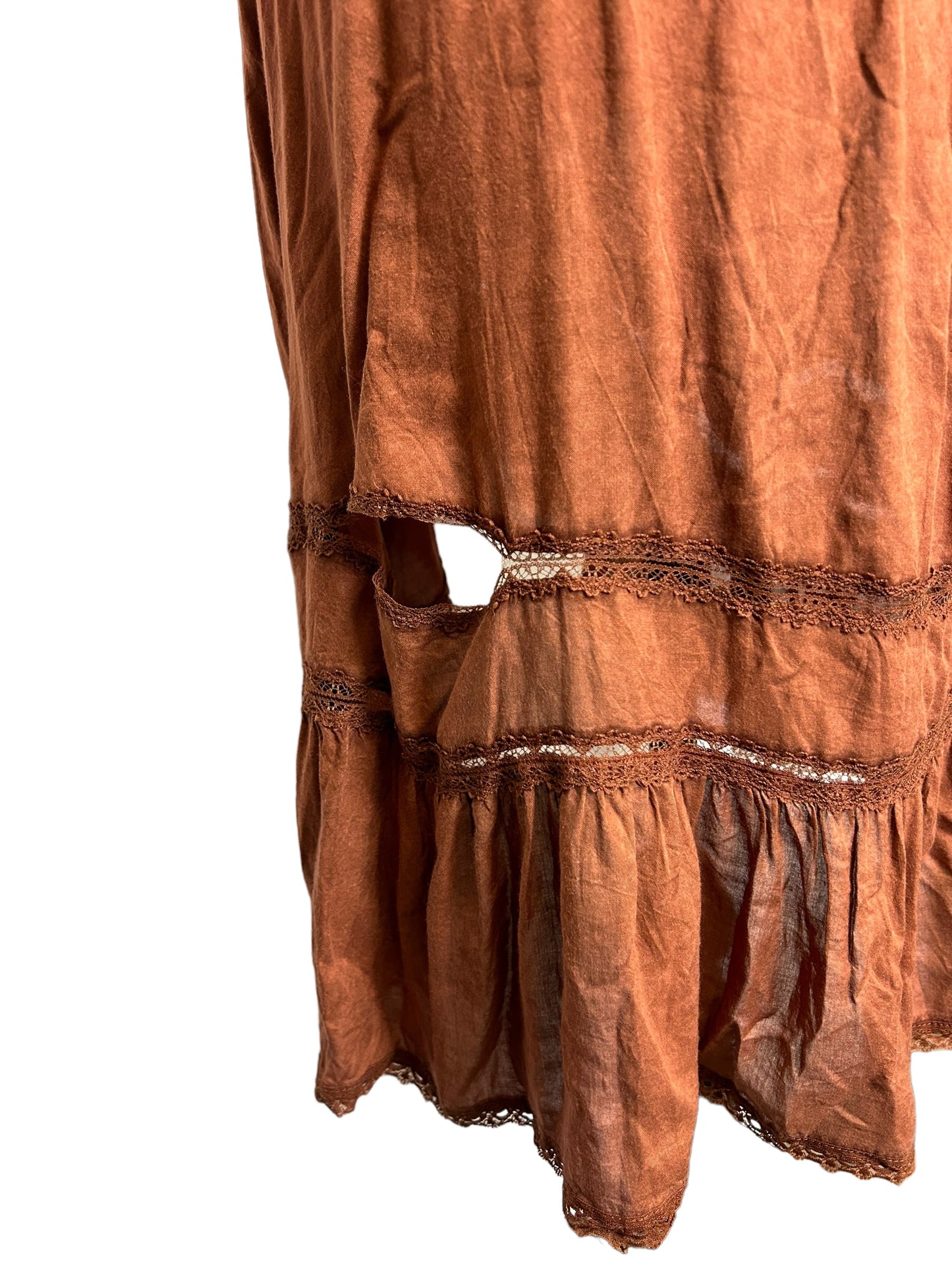 Free People Intimately High-Low Women's Tank Top Dress Rust Orange - Size XS