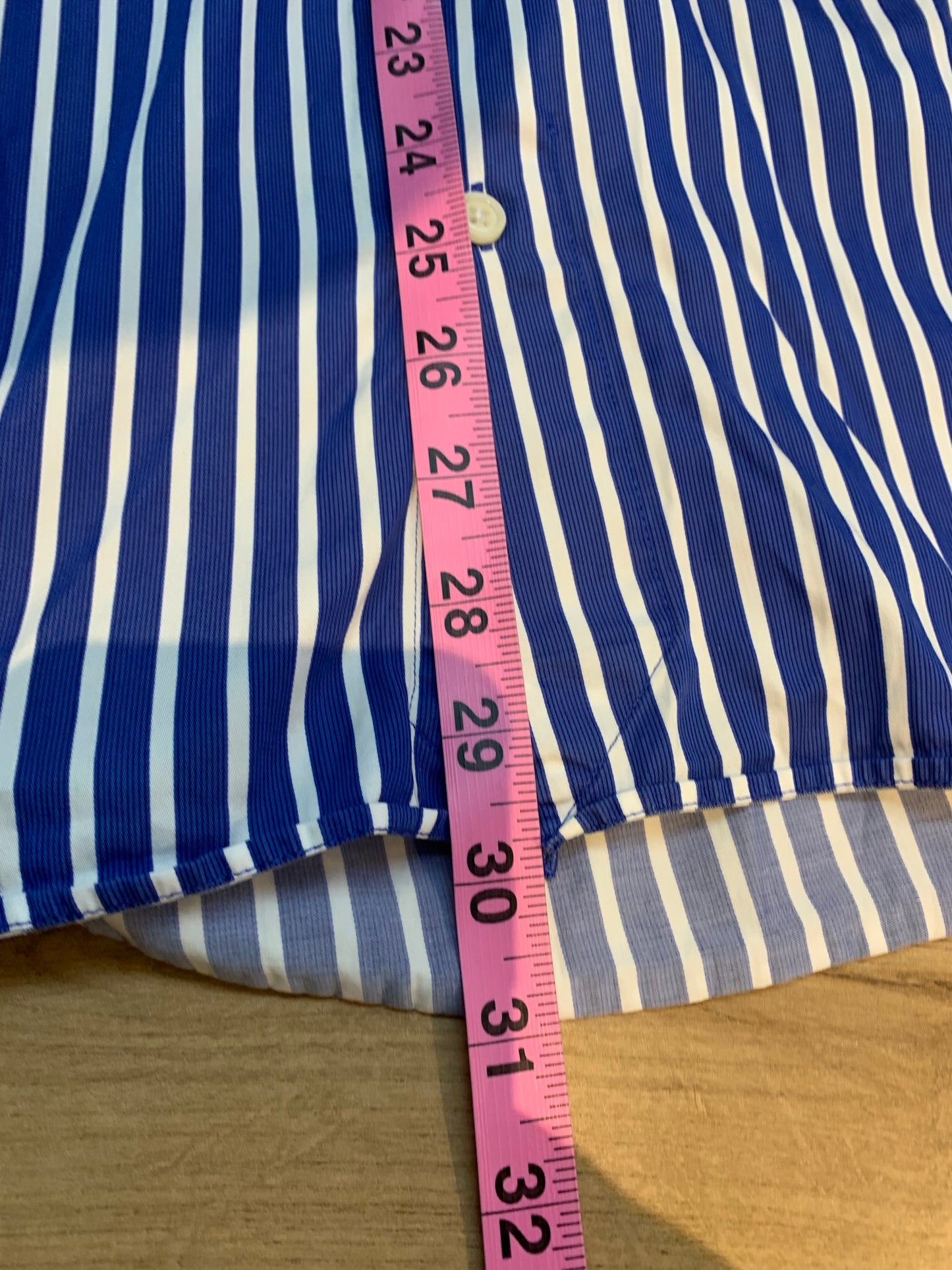 Charles Tyrwhitt Striped Slim Fit Dress Shirt Blue/White - Size 17/37