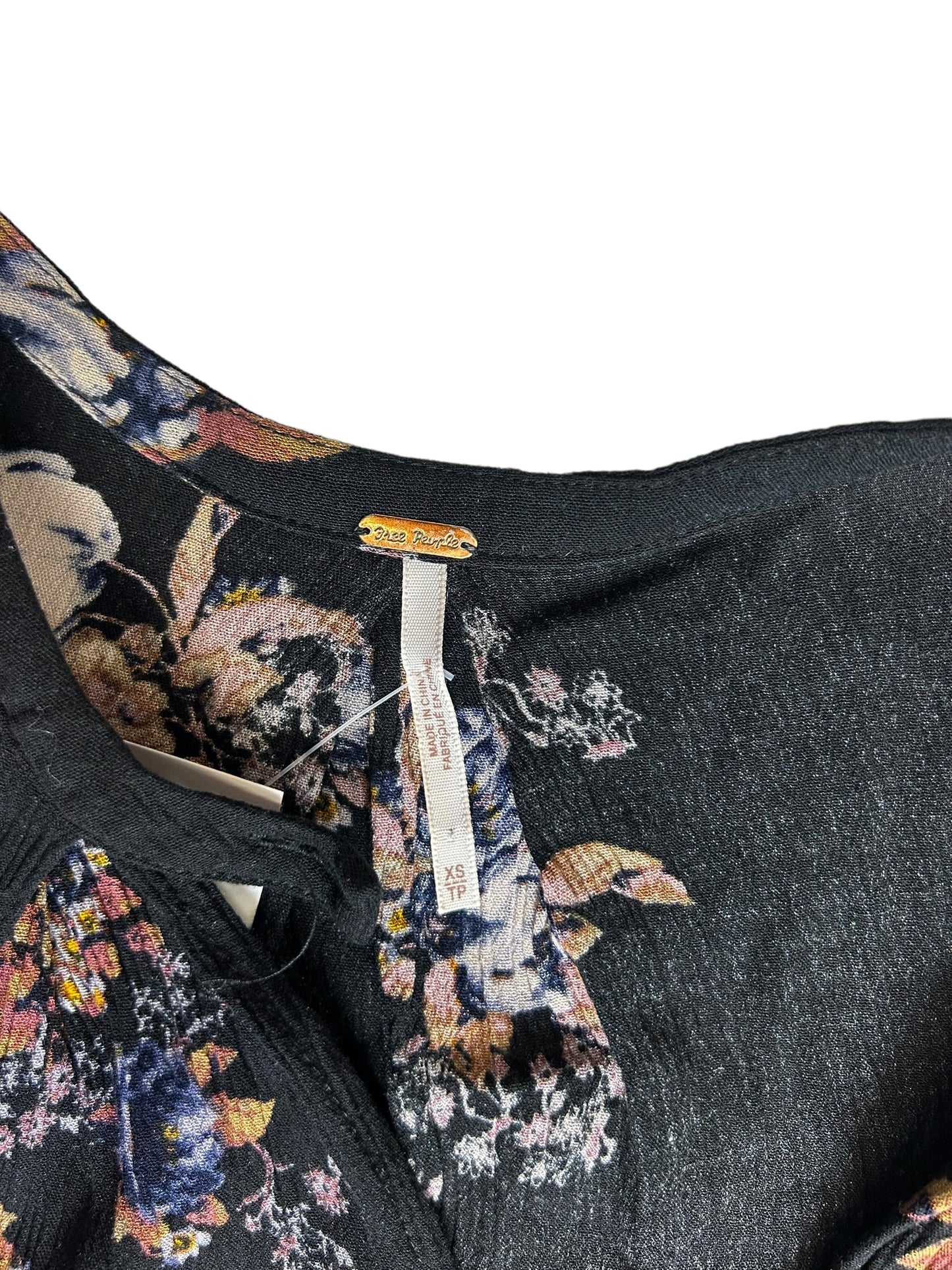 Free People Women's Tank Top Floral Black - Size Extra Small