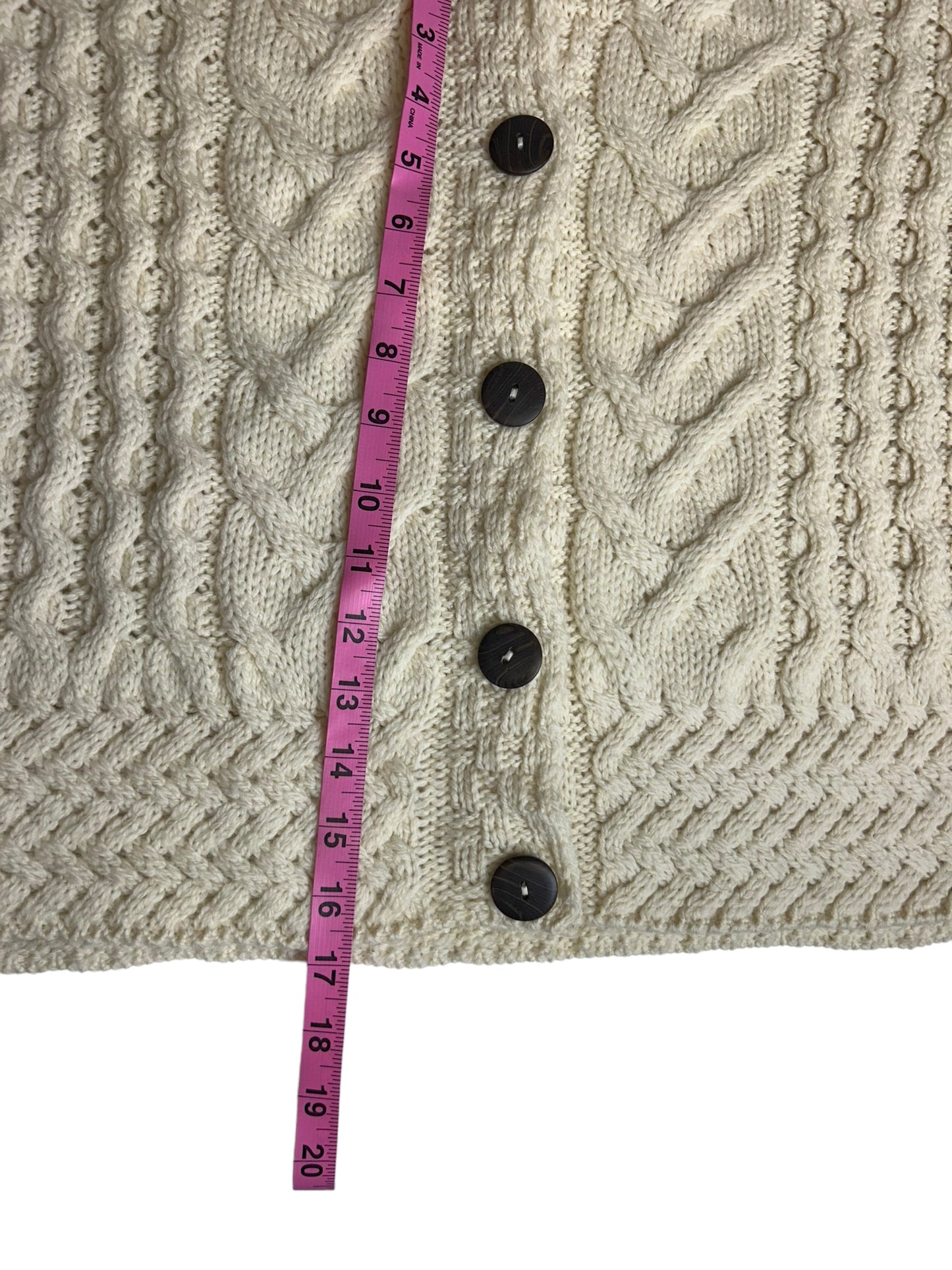 Carraig Donn Knit Button Up Women's Cardigan Cream/White - Size Small