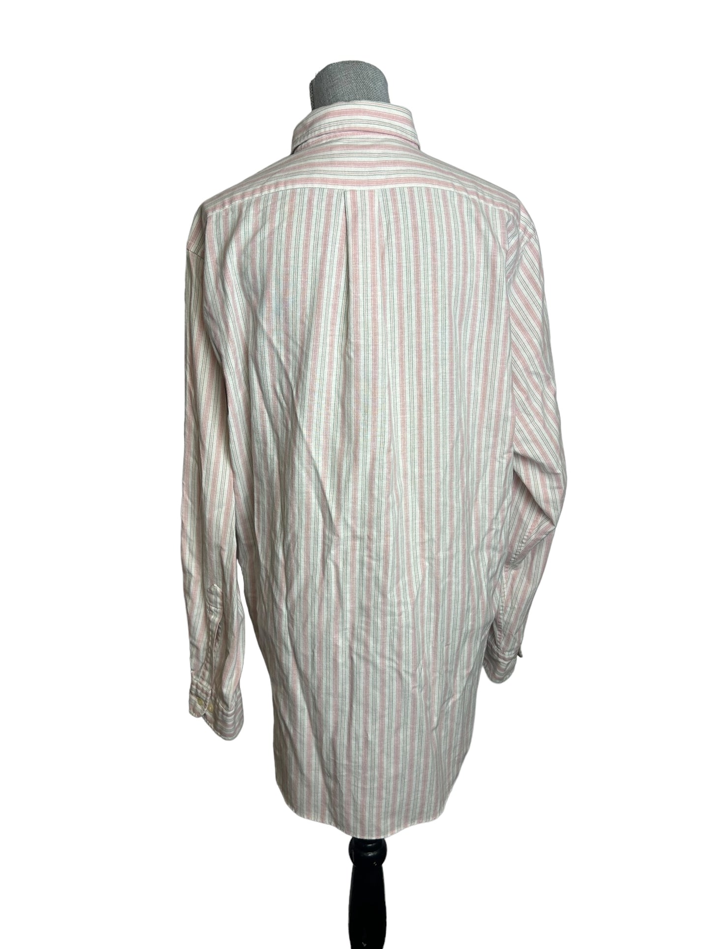 Chaps - Ralph Lauren Vintage 1980s Long Sleeve Button Up Shirt Striped - Size L