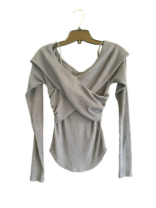 Free People Women's Knitted Long Sleeve Top Grey - Size XS
