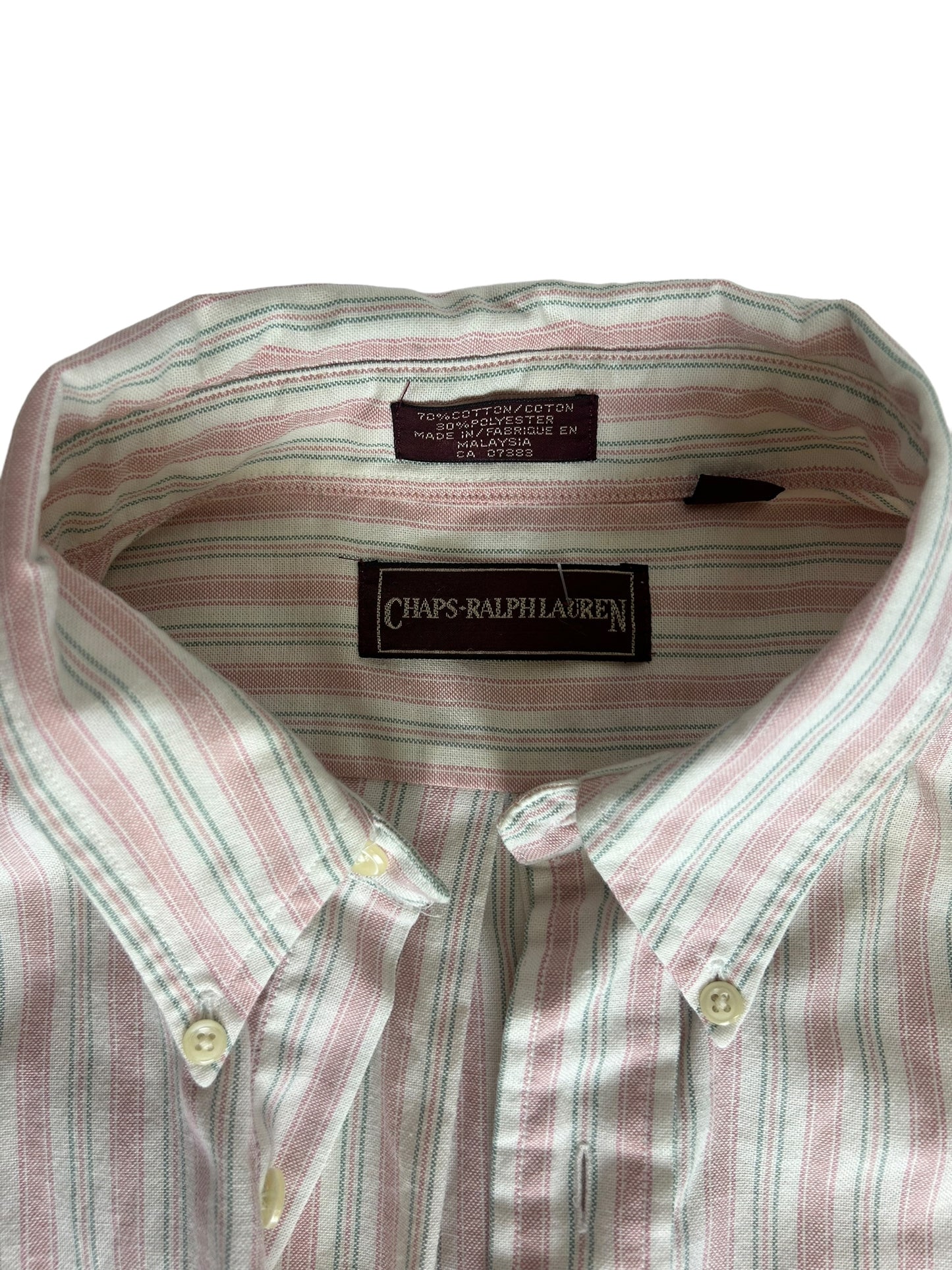 Chaps - Ralph Lauren Vintage 1980s Long Sleeve Button Up Shirt Striped - Size L