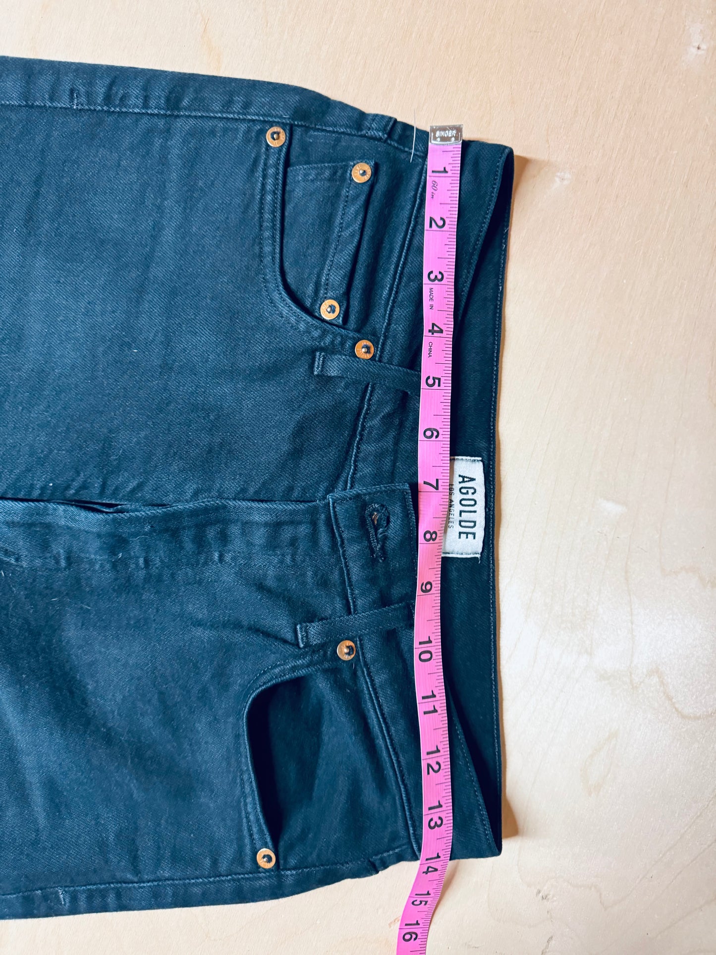 Agolde Los Angeles Premium Cotton Women's High Rise Jeans Black - Size 27