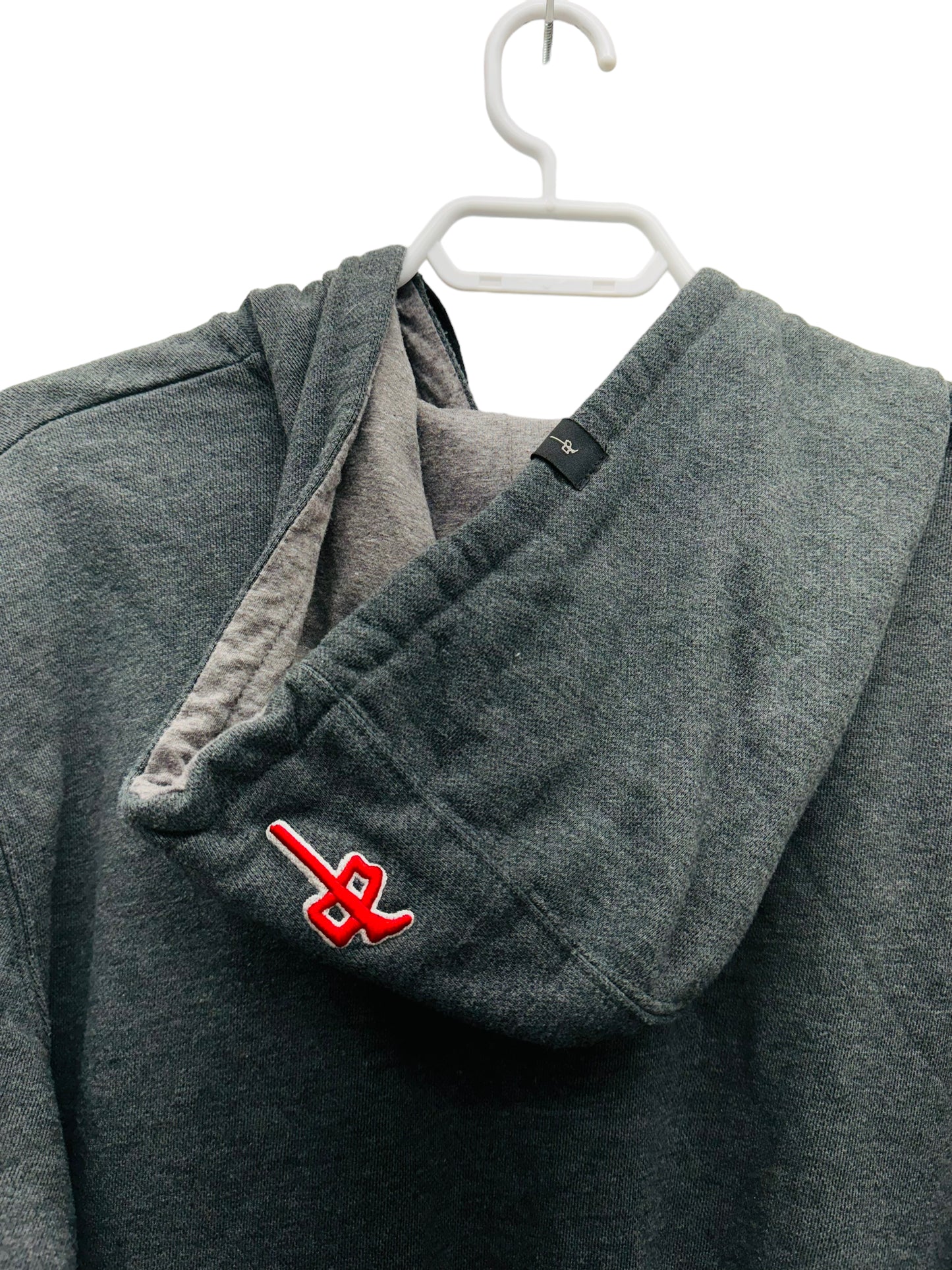 Red Dragon Y2K Zip Up Men's Hoodie Grey - Size Large