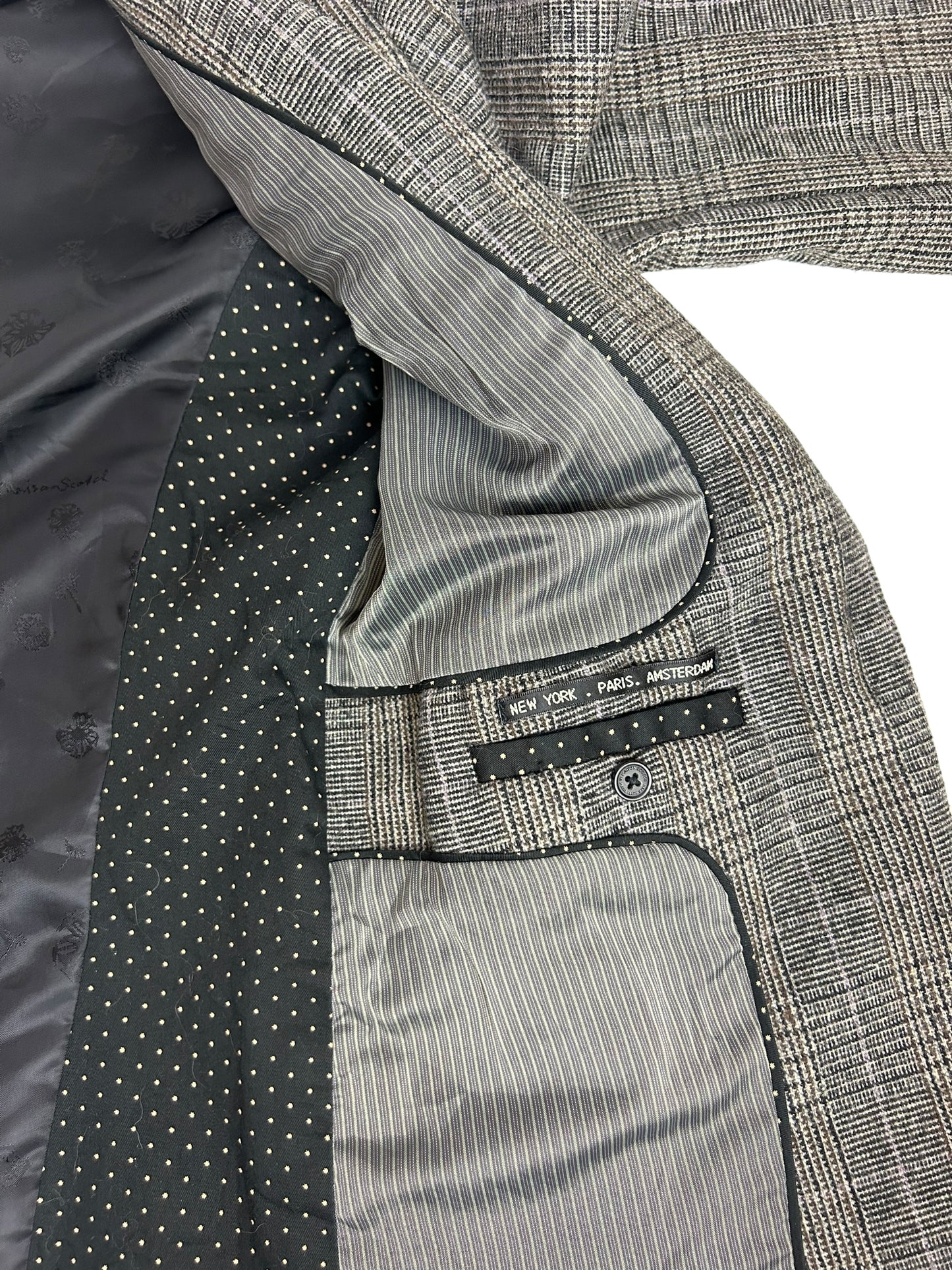 Maison Scotch Women's Blazer Plaid Grey/Tan - Size 2