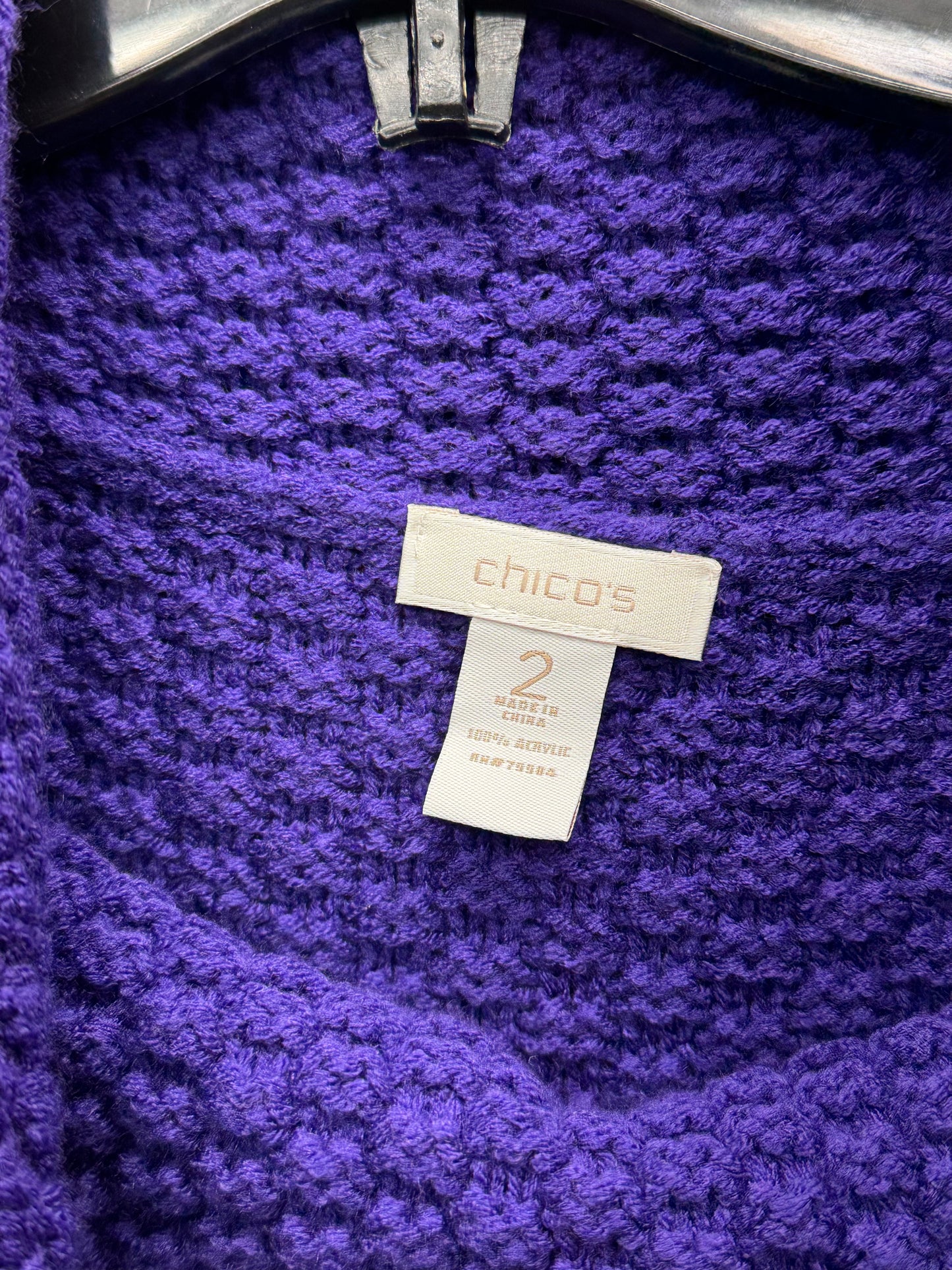 Vintage Chico’s Turtle Neck Women’s Knit Mock Neck Sweater Purple - Size 2