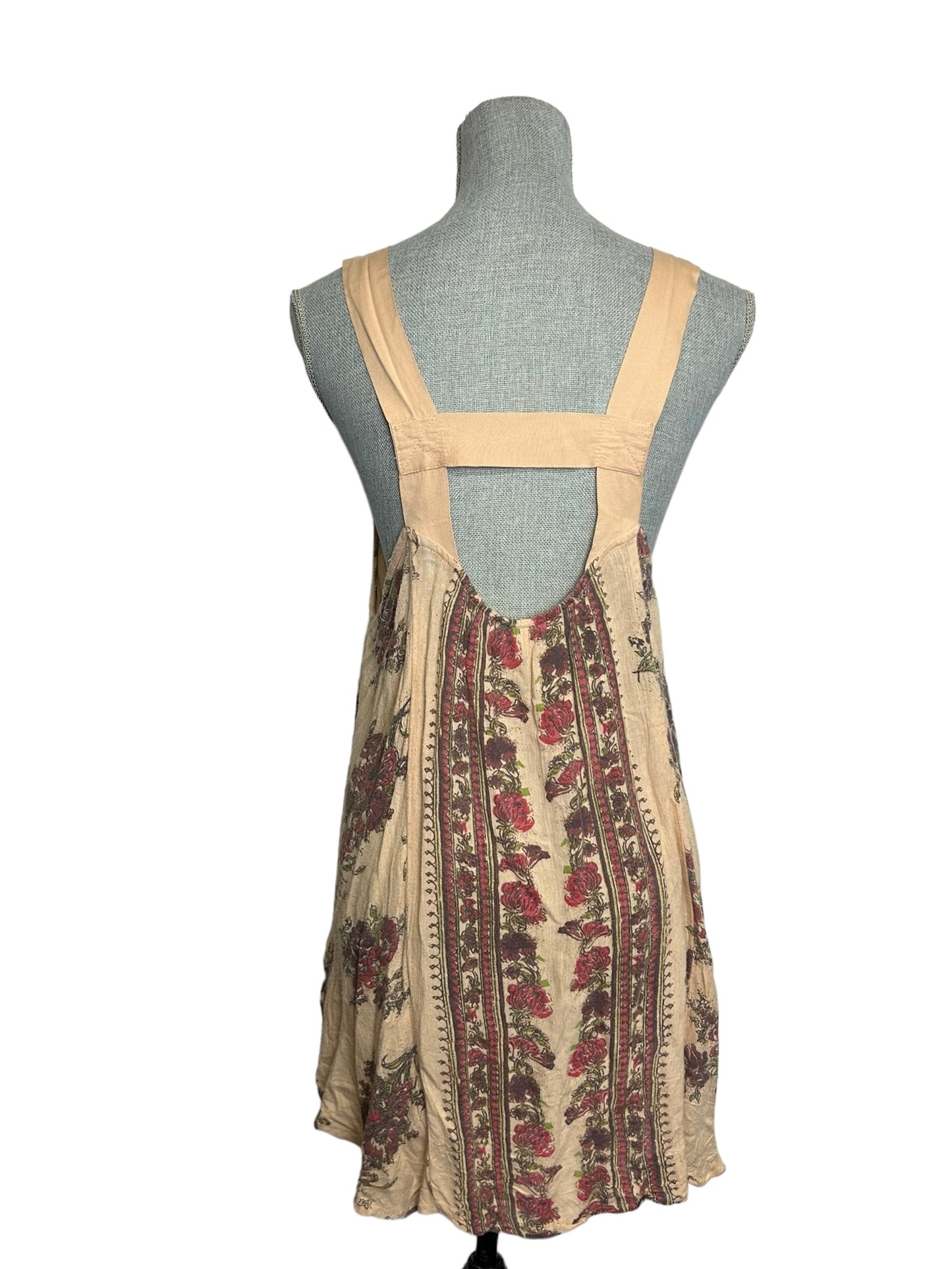 Free People Front Pocket Women's Tank Top Floral Peach - Size Extra Small