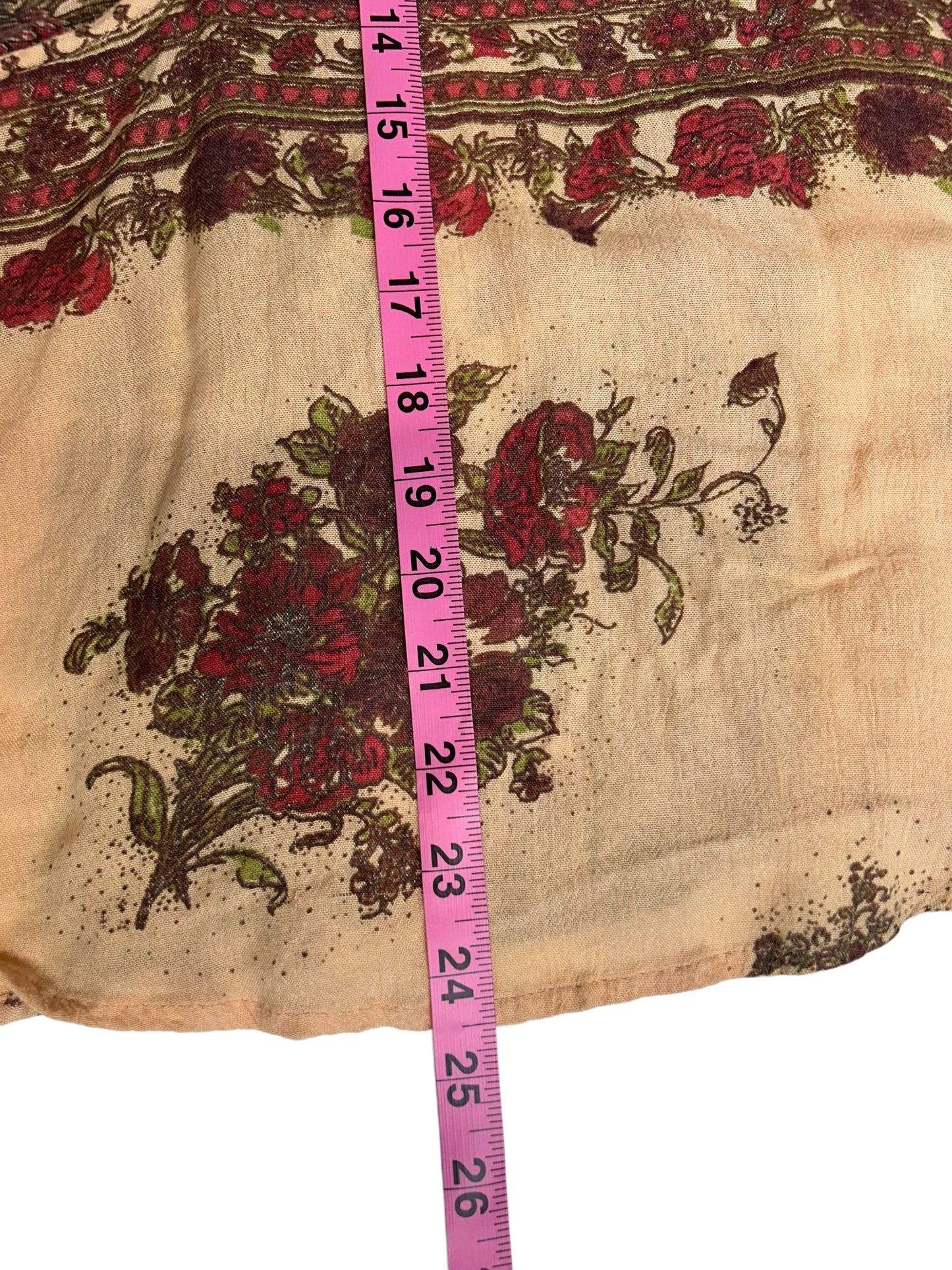 Free People Front Pocket Women's Tank Top Floral Peach - Size Extra Small