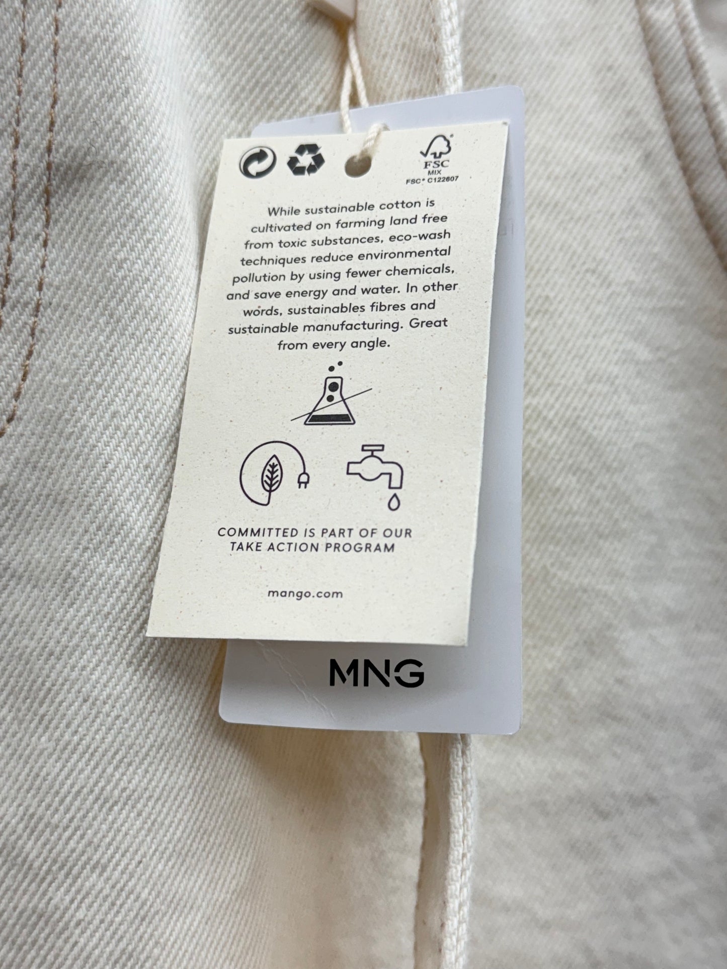 Mango denim Cream maxi skirt - M