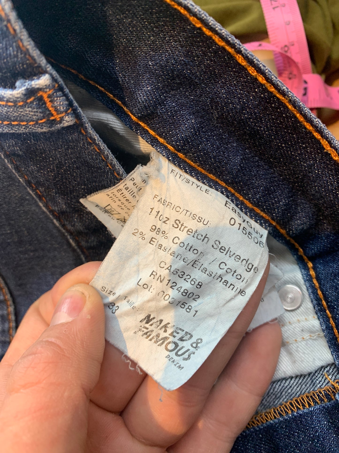 Naked & Famous Denim Easy Guy Denim Jeans Blue - Size 33 x 30