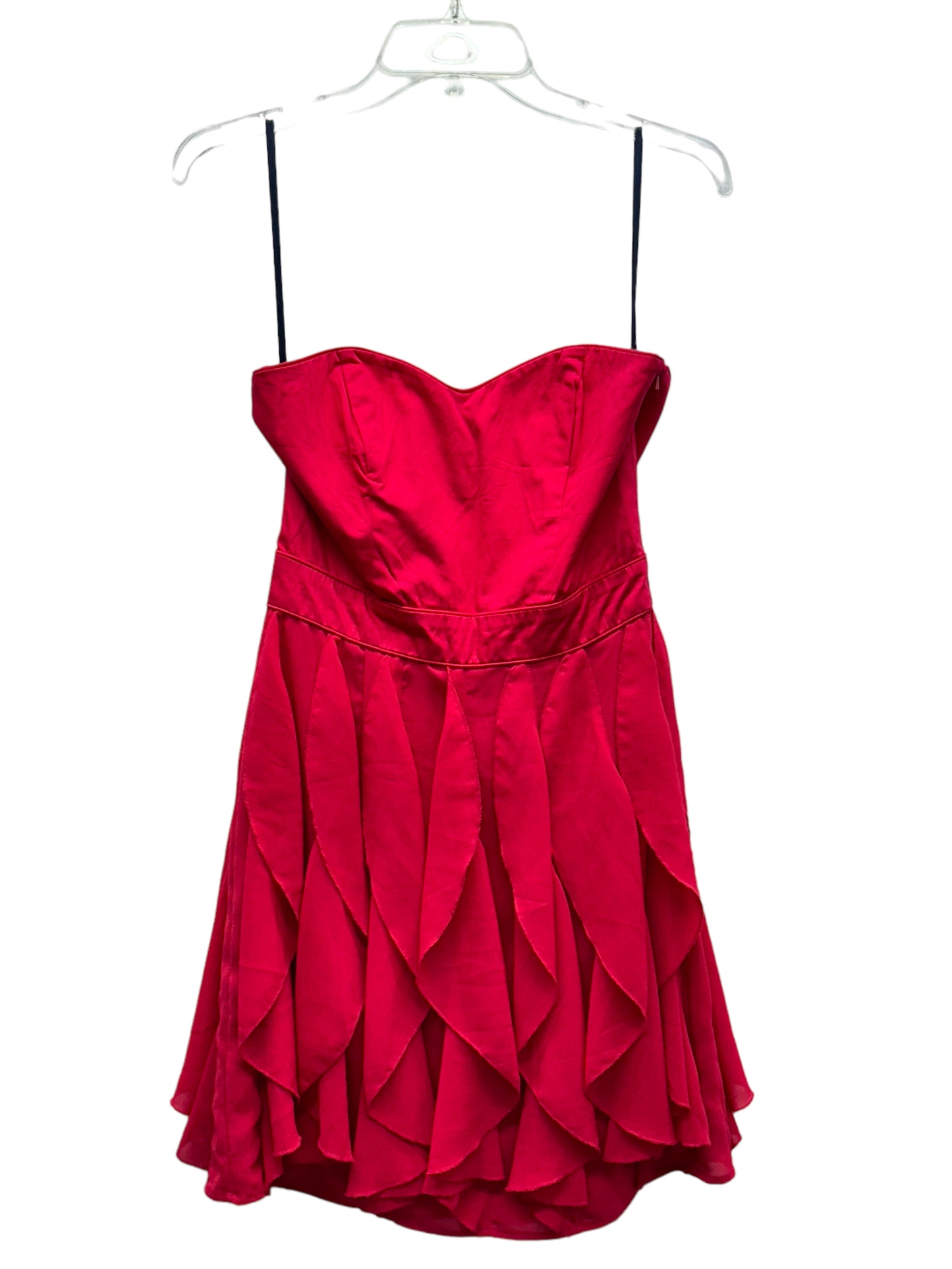 French Connection Women's Mini Dress Candice Cotton Ruffle Pink - Size 6 (US)