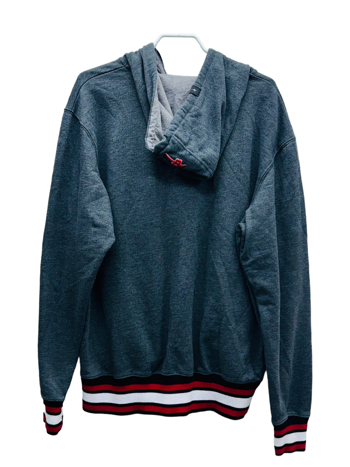 Red Dragon Y2K Zip Up Men's Hoodie Grey - Size Large