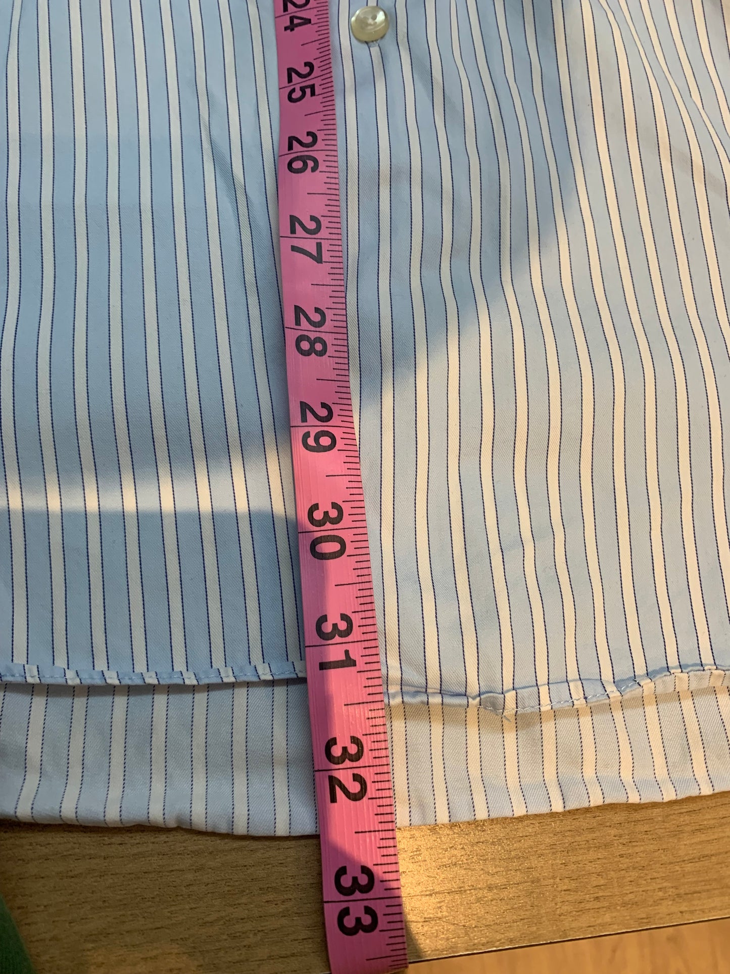 Peter Millar Striped Dress Shirt 100% Cotton Blue/White - Size 16/Large