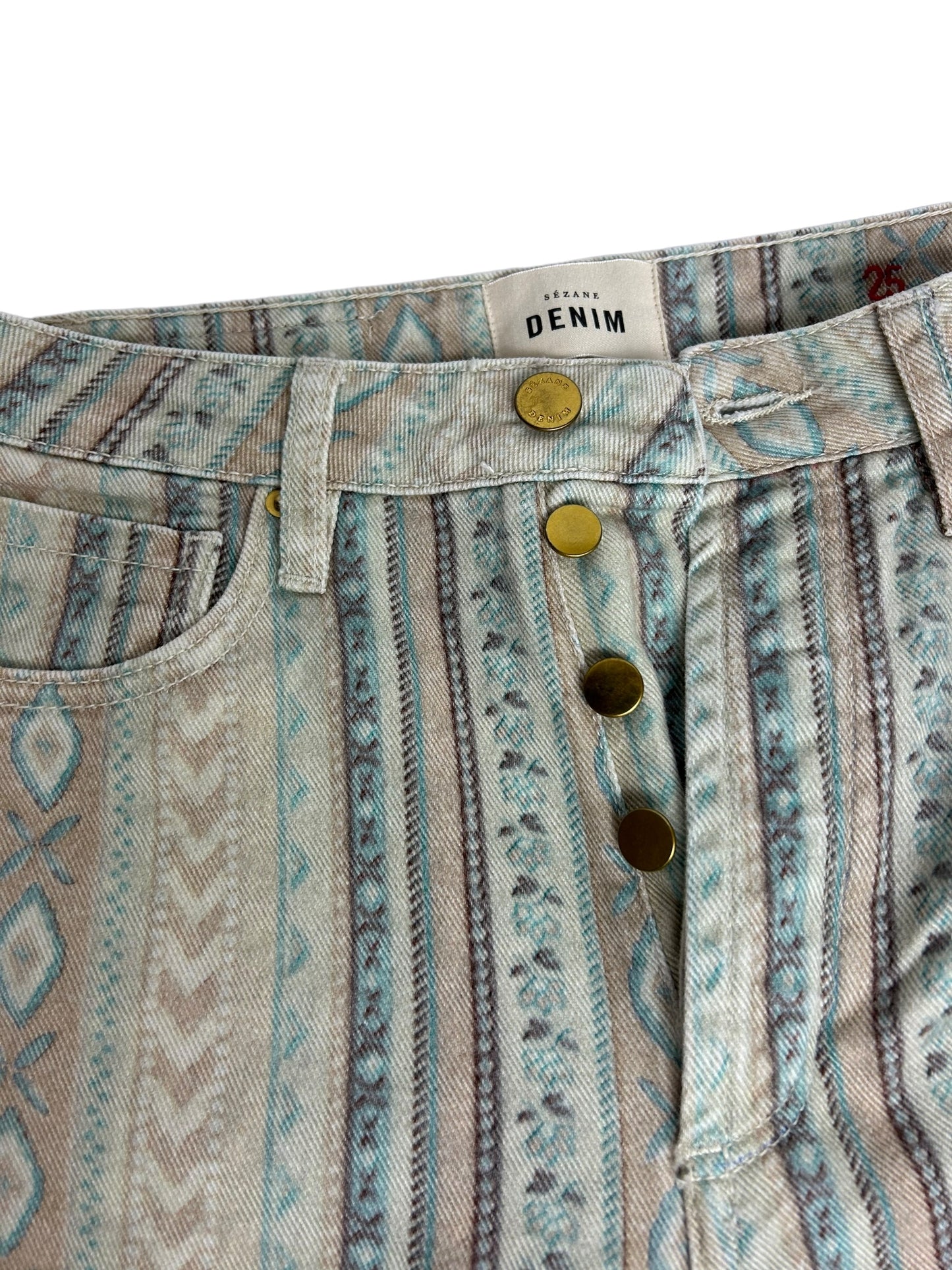 Sézane Skinny Women's Jeans Patterned Multi-Color - Size 25